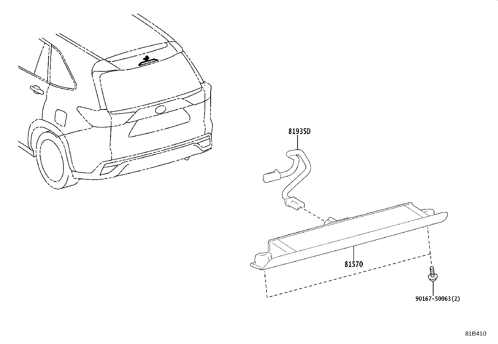81935-VT010 CORD ASSY, CENTER STOP LAMP product image