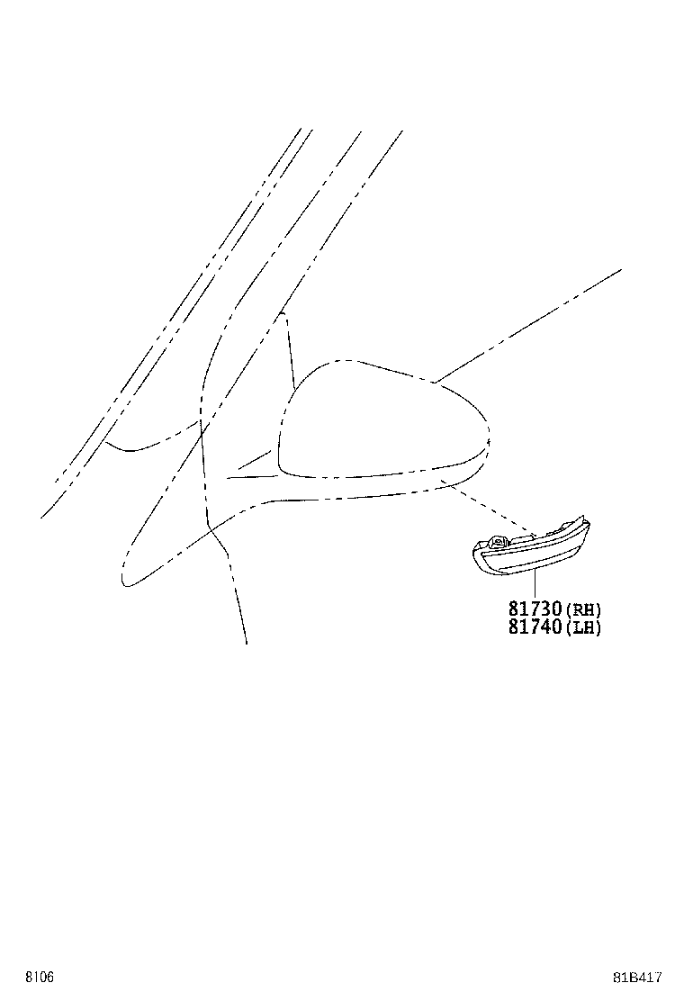 81740-BZ190 LAMP ASSY, SIDE TURN SIGNAL, LH product image