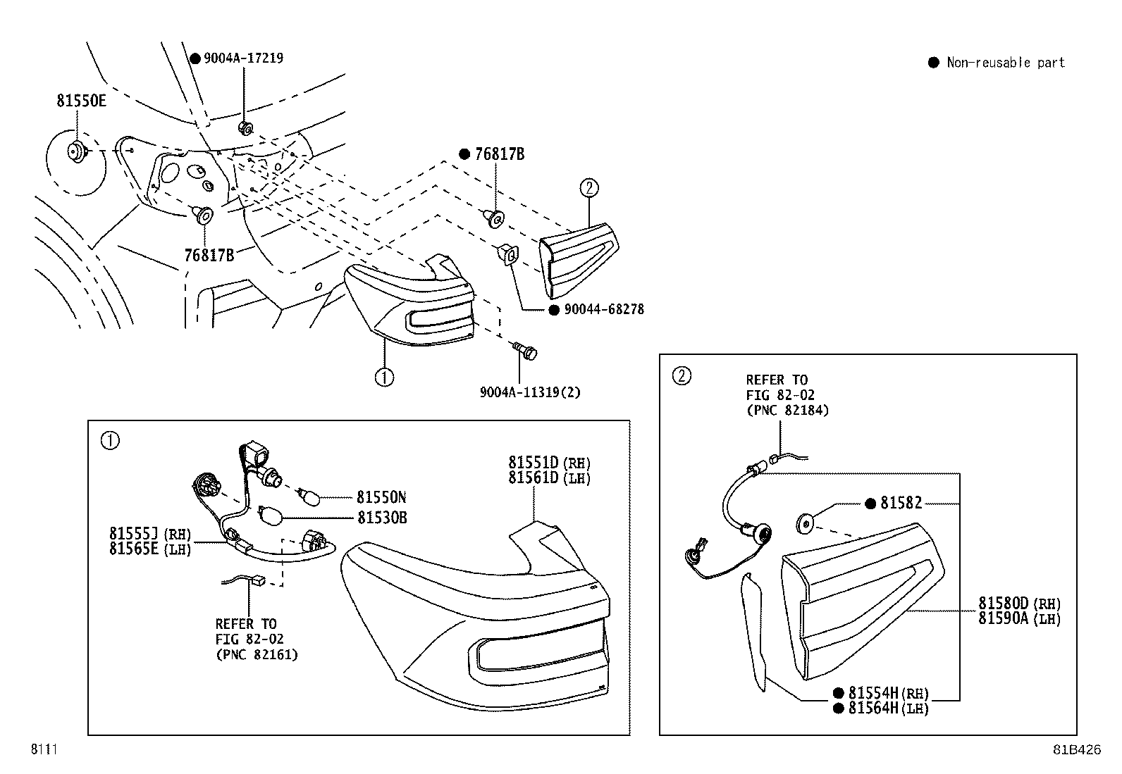 81559-B2020 CLIP(FOR REAR COMBINATION LAMP) product image