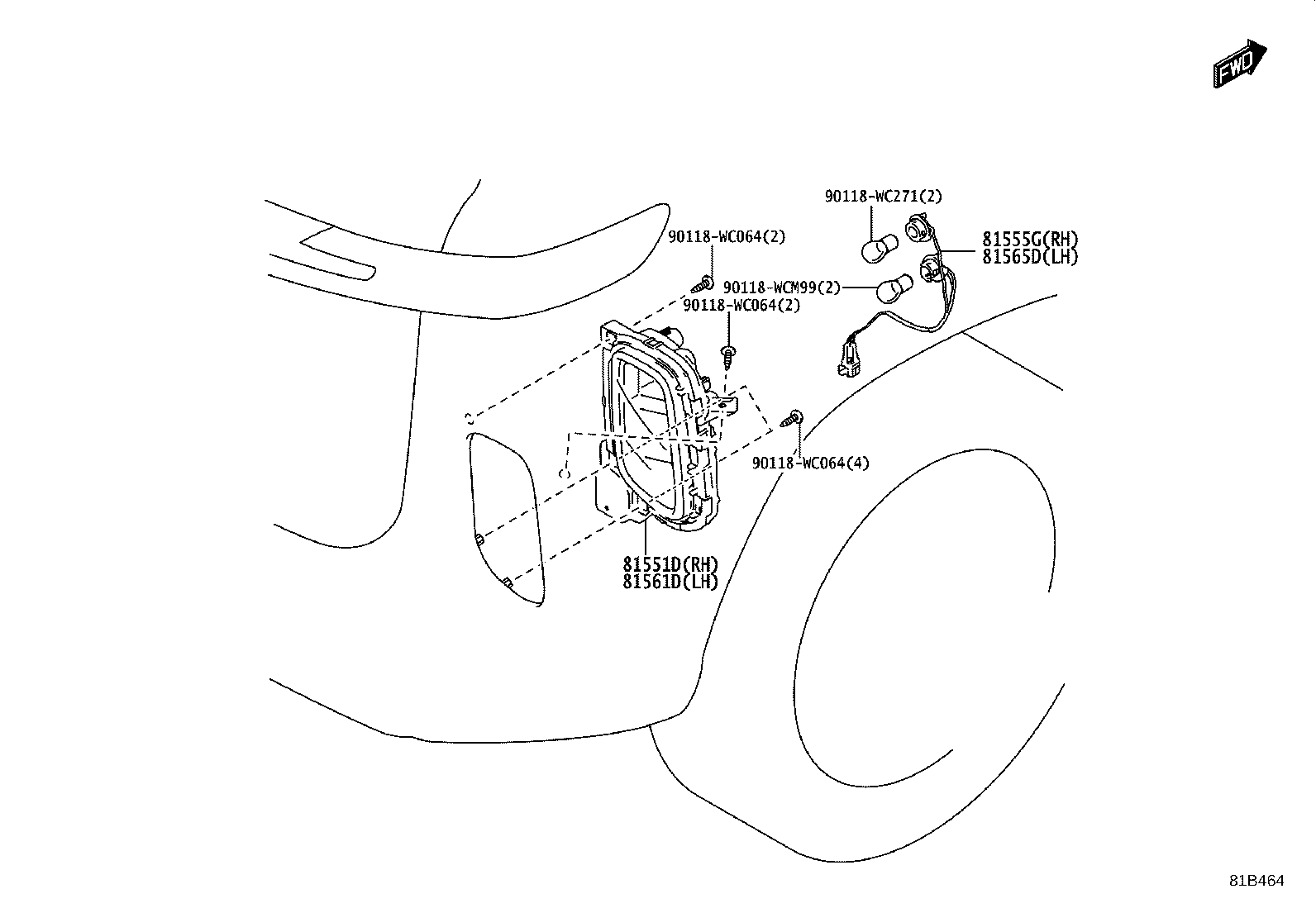 81560-WC003 LENS & BODY, REAR COMBINATION LAMP, LH product image
