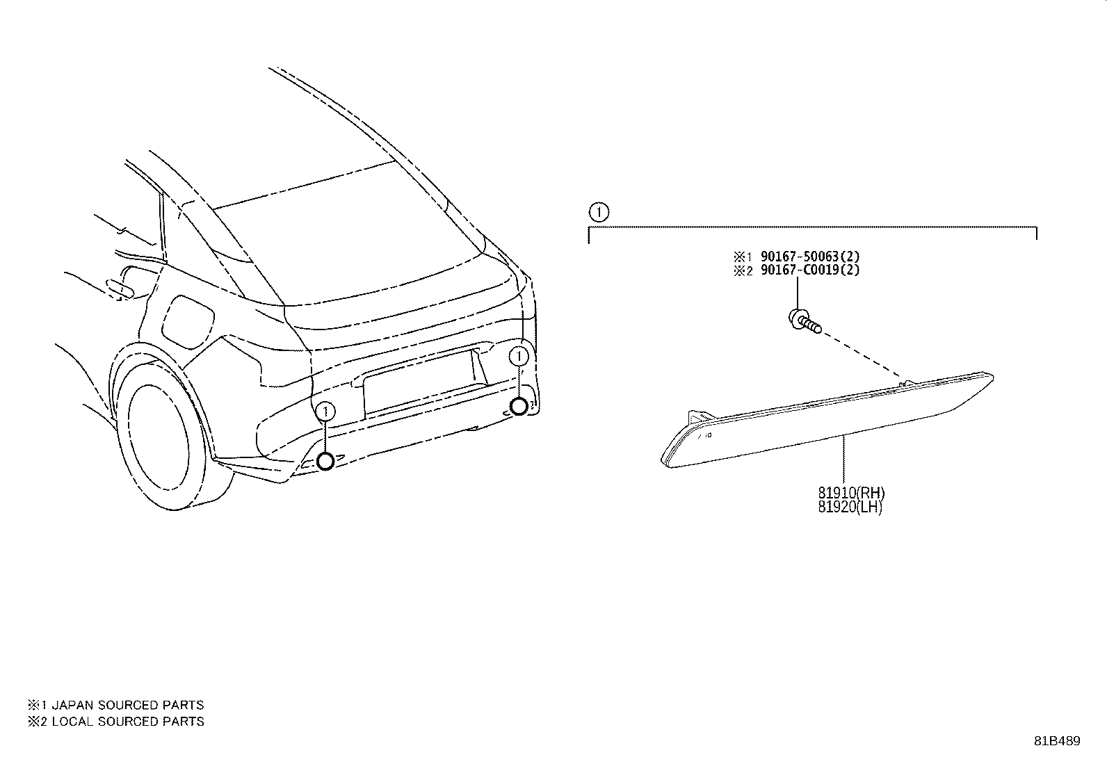 81920-03020 REFLECTOR ASSY, REFLEX, LH product image