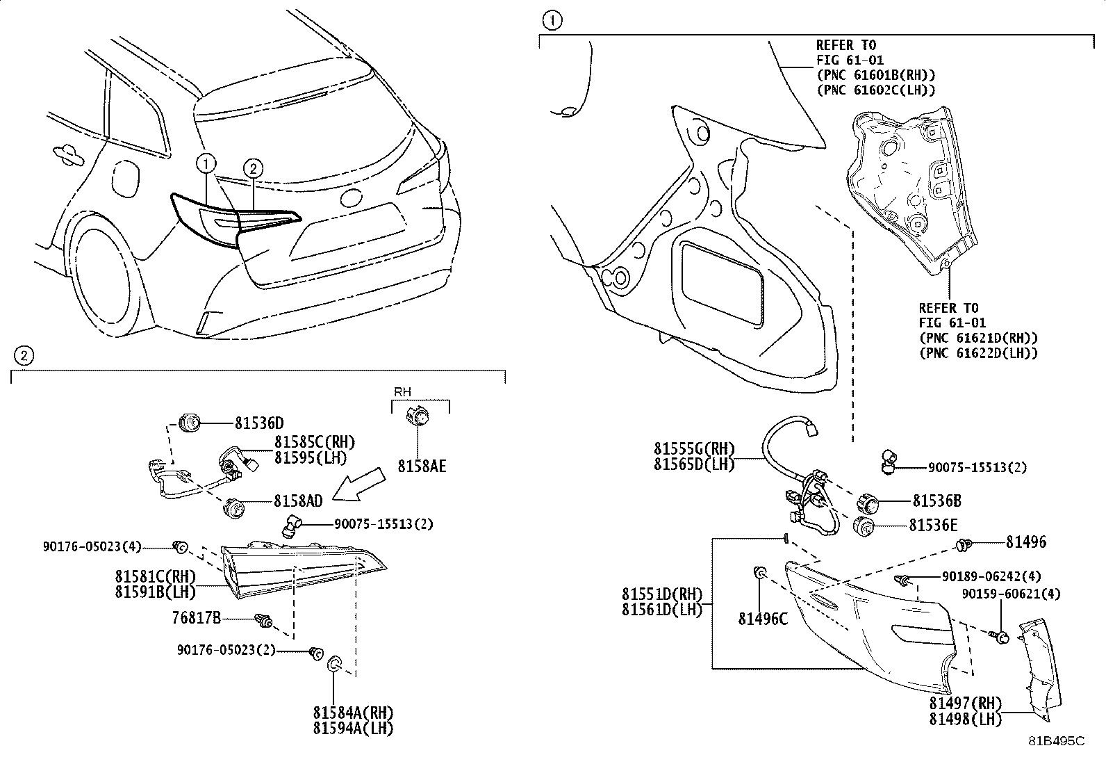 81497-02040 COVER, REAR COMBINATION LAMP, RH product image