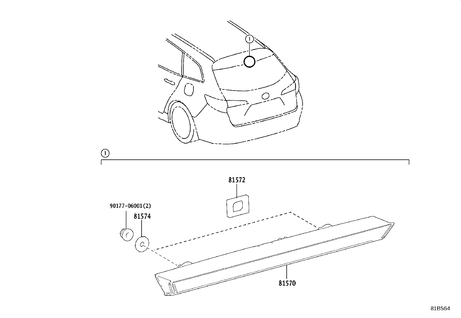 81570-02230 LAMP ASSY, CENTER STOP product image