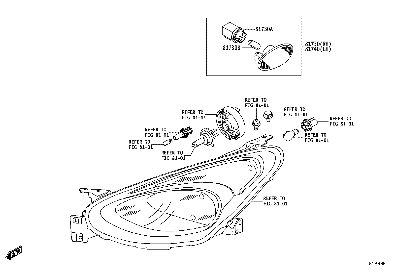 81730-WC007 LAMP ASSY, SIDE TURN SIGNAL, RH product image