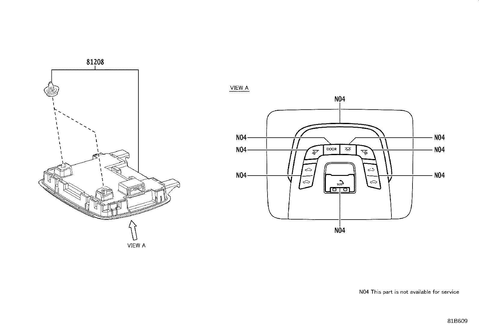 81330-0E020 LAMP ASSY, LUGGAGE COMPARTMENT, NO.1 product image