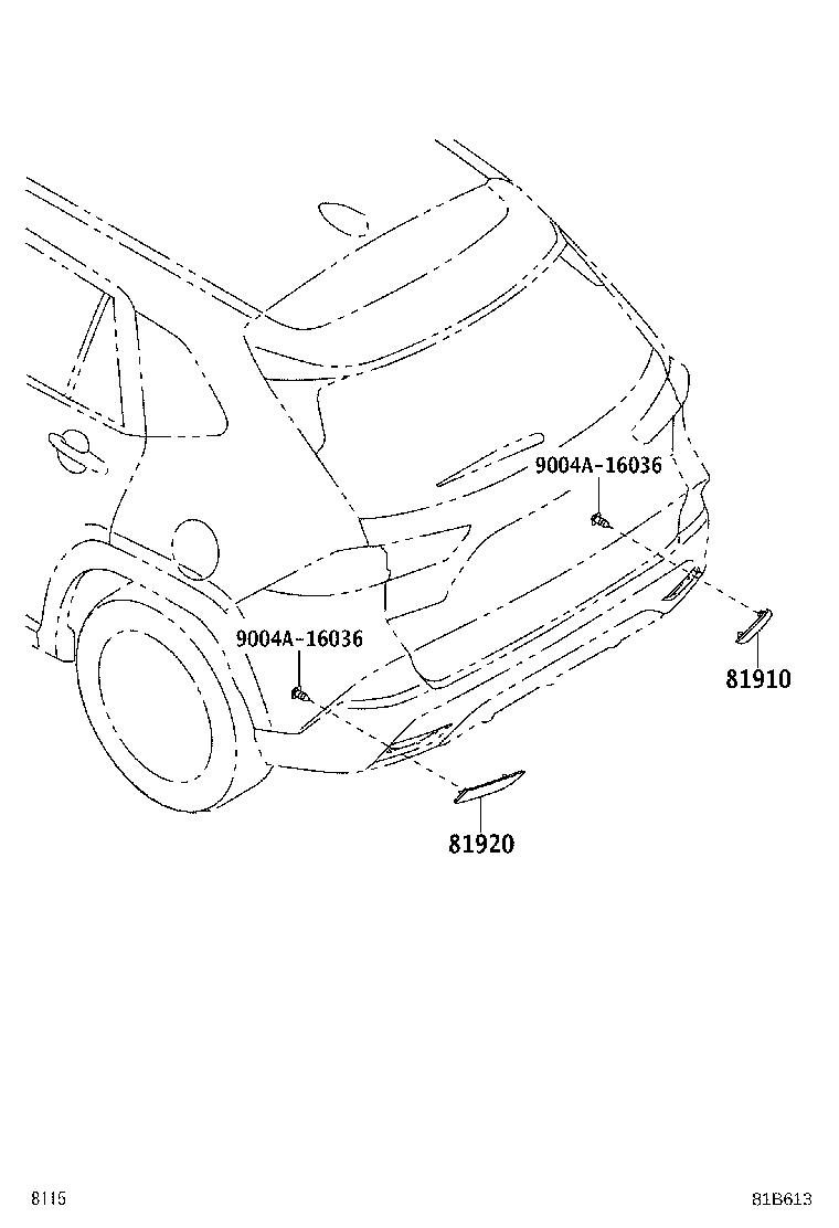 81920-BZ350 REFLECTOR ASSY, REFLEX, LH product image