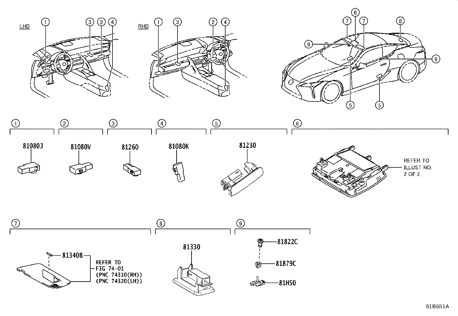 81208-11091 LAMP ASSY, MAP product image