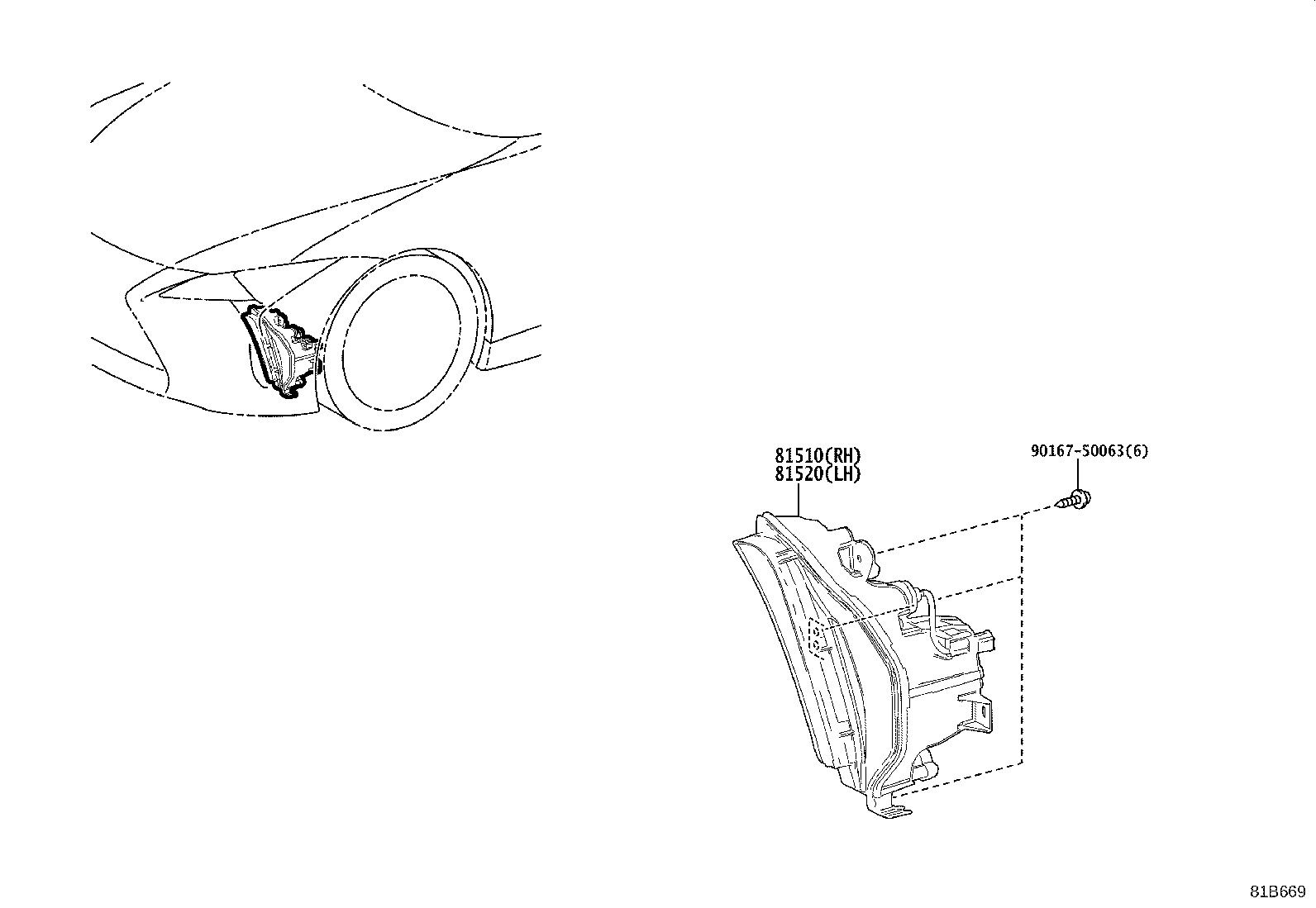81520-11040 LAMP ASSY, FRONT TURN SIGNAL, LH product image