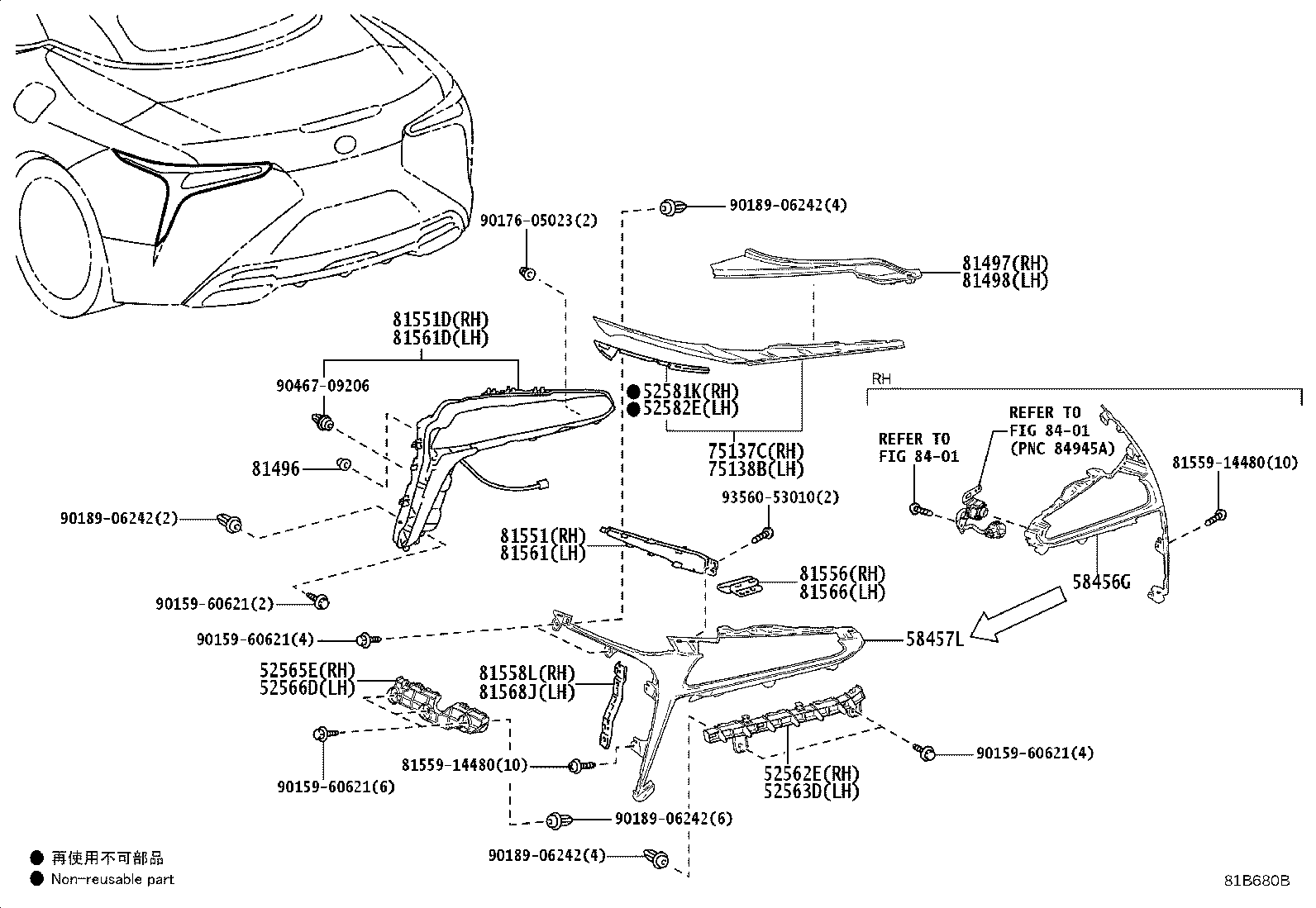 81556-11160 RIM, REAR COMBINATION LAMP, RH product image