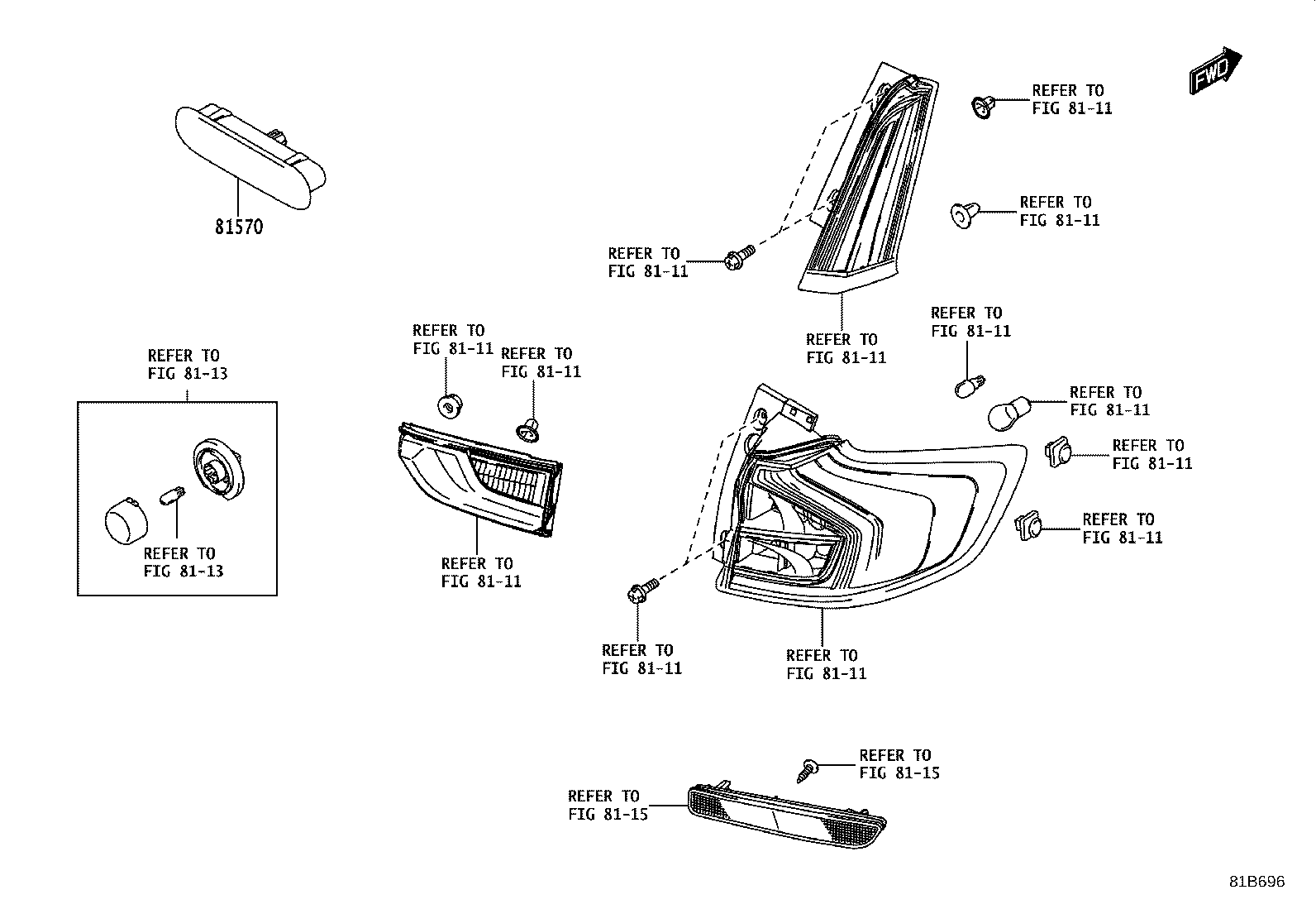 81570-WC015 LAMP ASSY, CENTER STOP product image