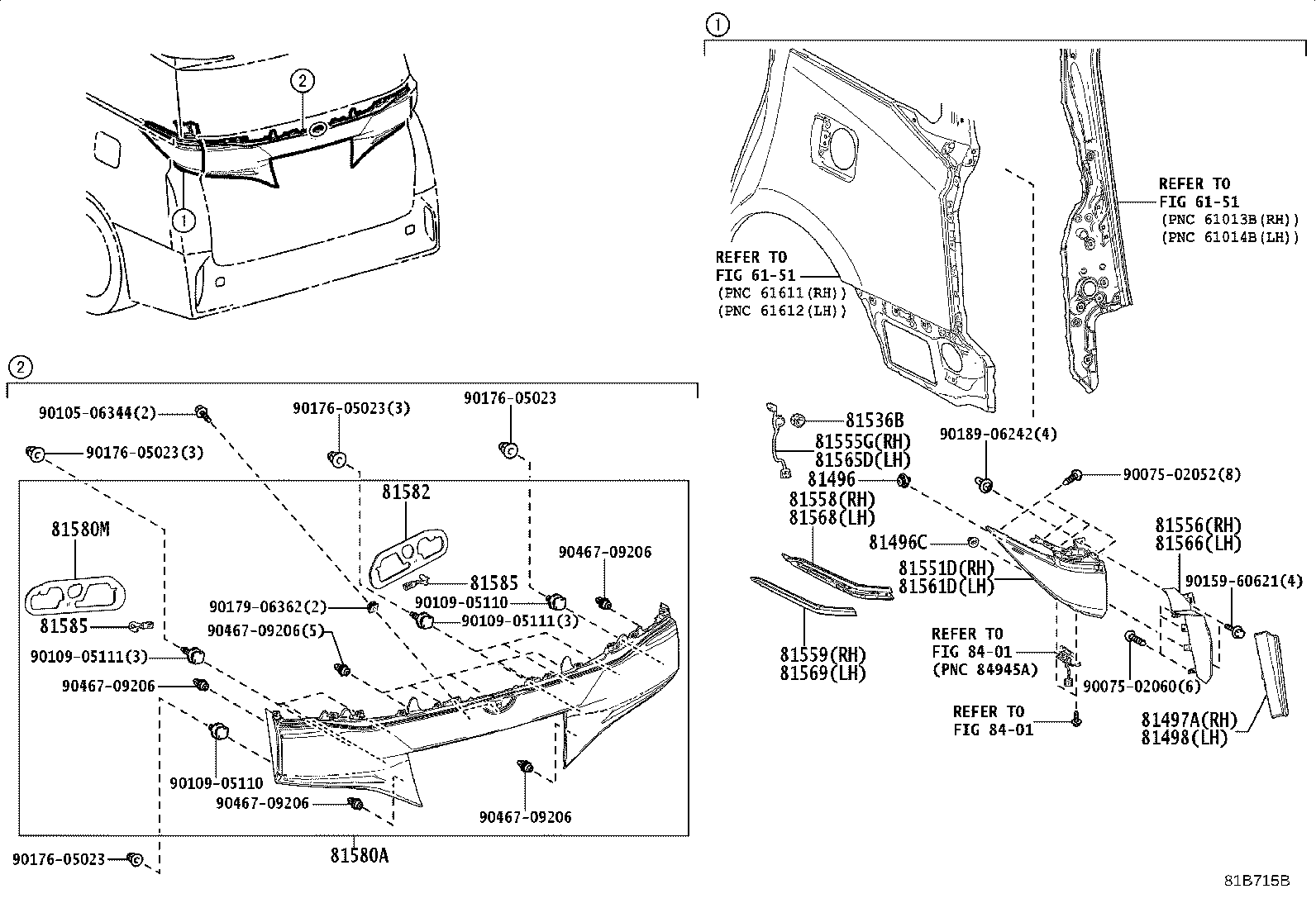 81555-V2020 CORD, REAR COMBINATION LAMP, RH product image