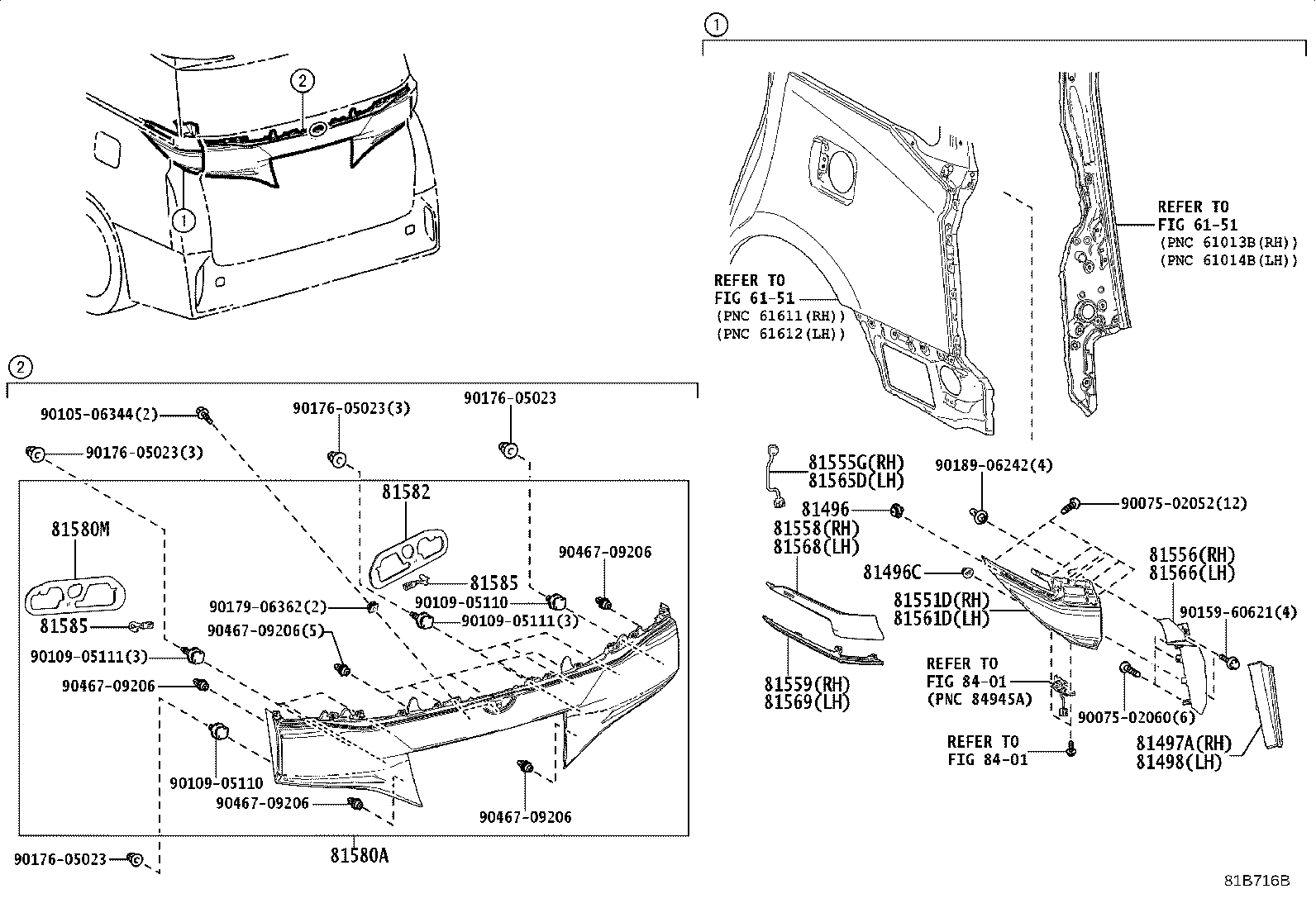 81555-V2020 CORD, REAR COMBINATION LAMP, RH product image