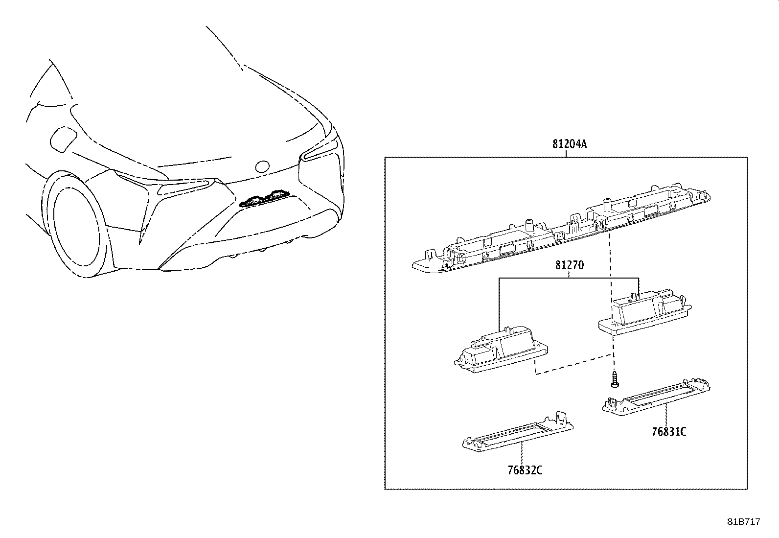 81204-11010 LAMP SUB-ASSY, LICENSE PLATE product image