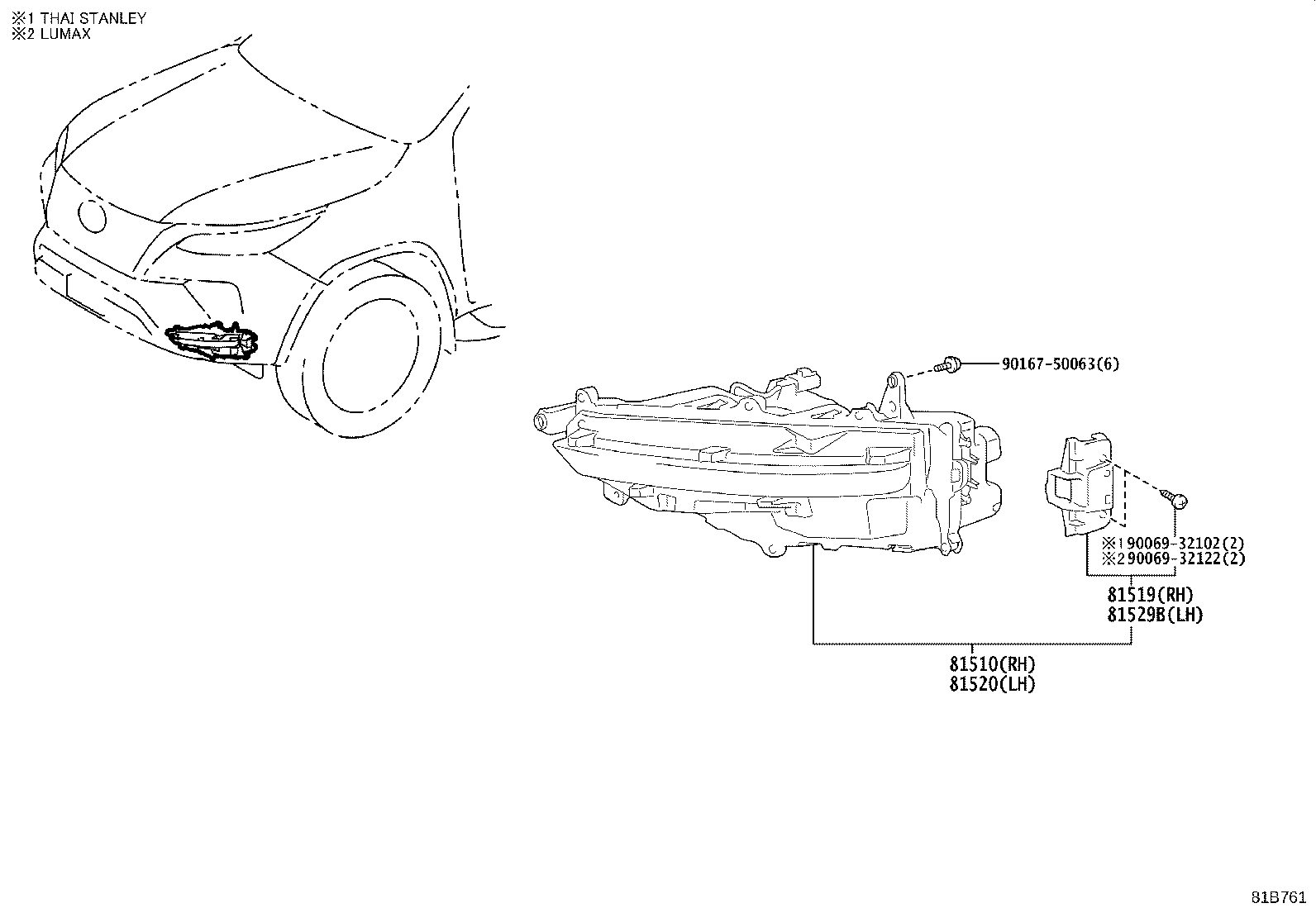 81510-0K151 LAMP ASSY, FRONT TURN SIGNAL, RH product image