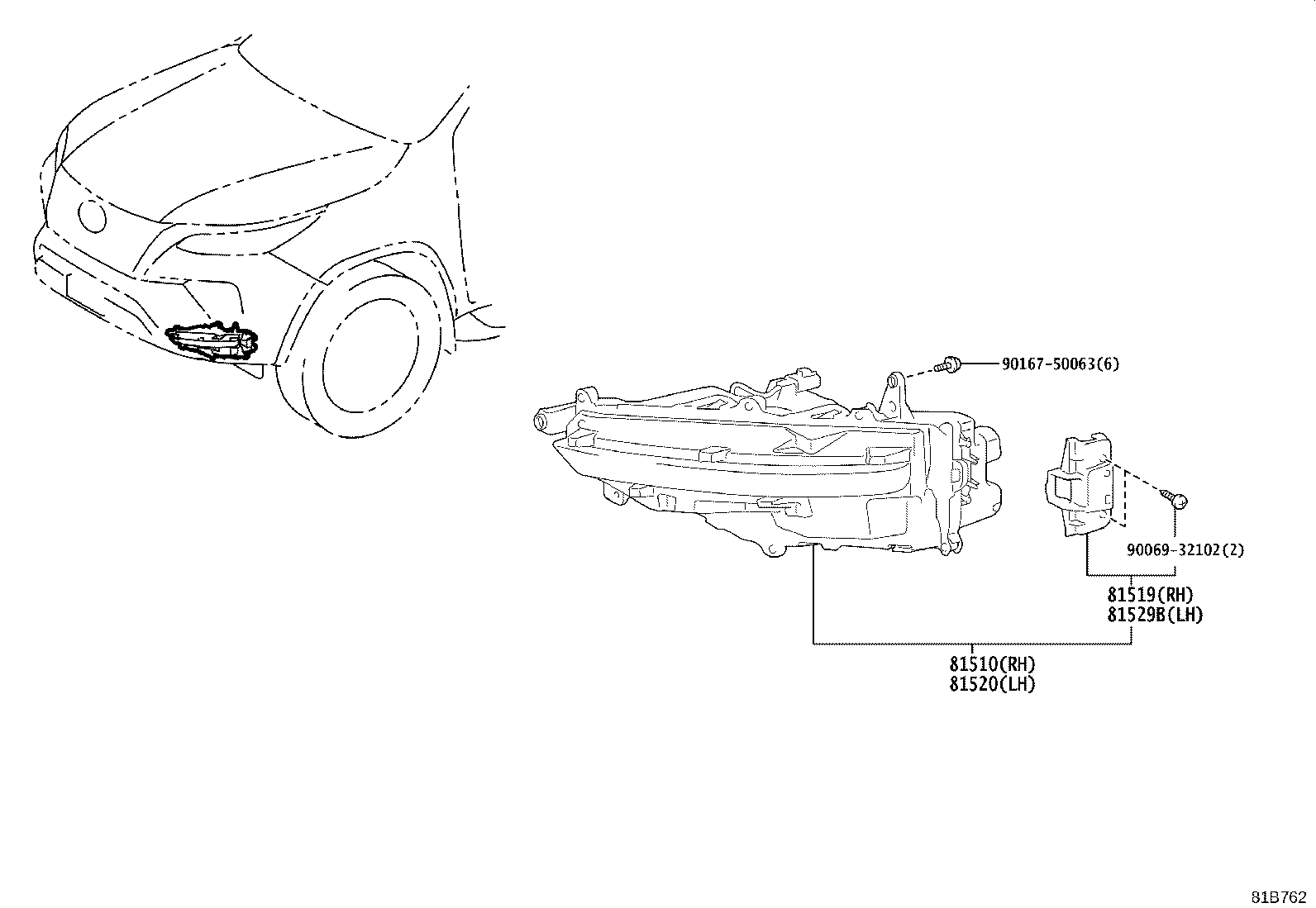81510-0K062 LAMP ASSY, FRONT TURN SIGNAL, RH product image