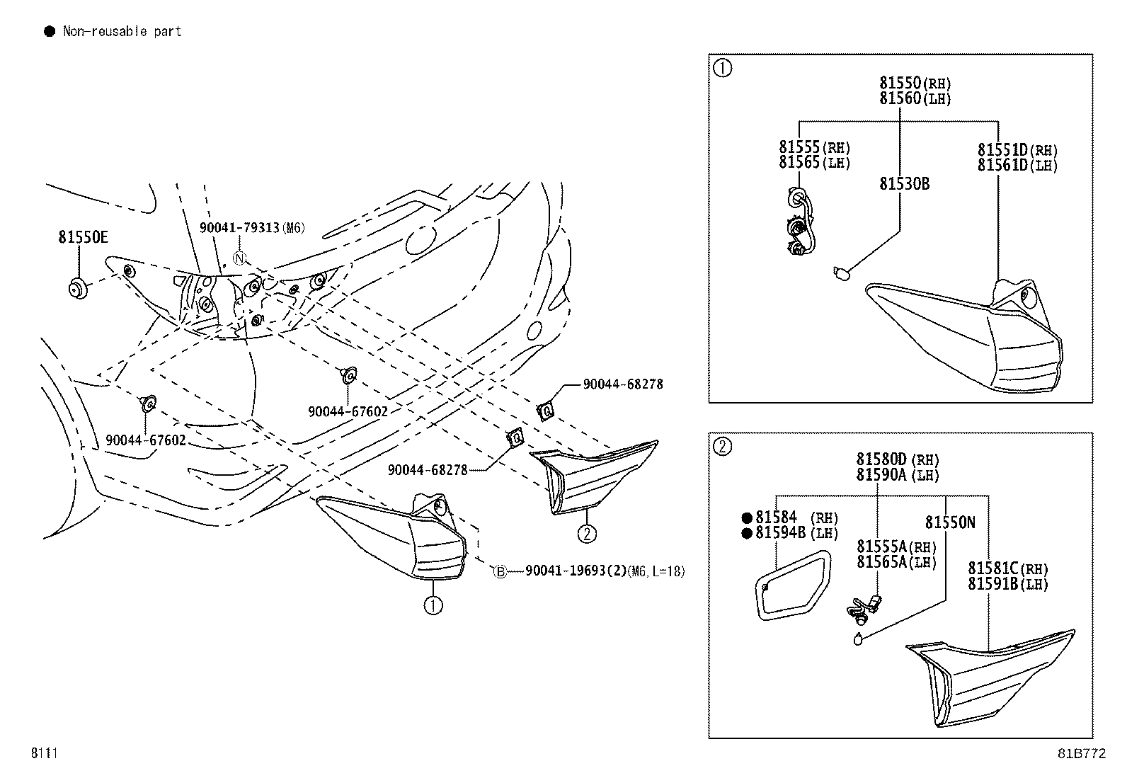 81590-BZ080 LAMP ASSY, REAR, LH product image