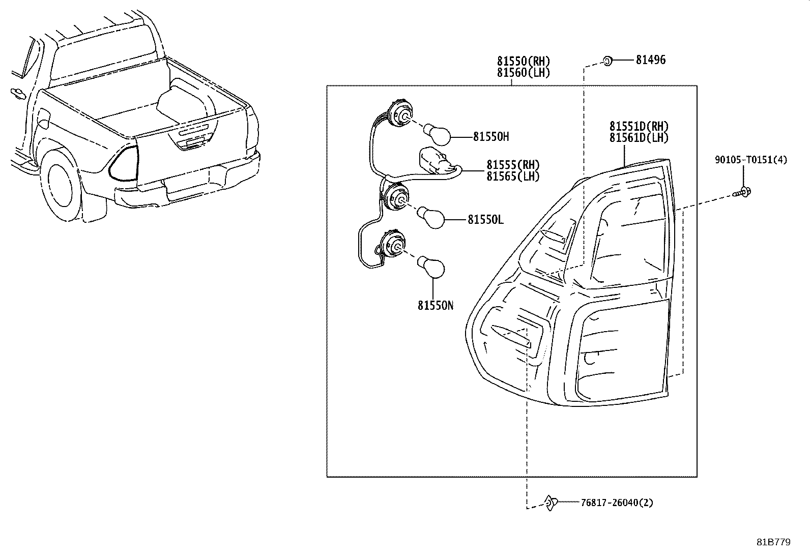 81550-0K700 LAMP ASSY, REAR COMBINATION, RH product image