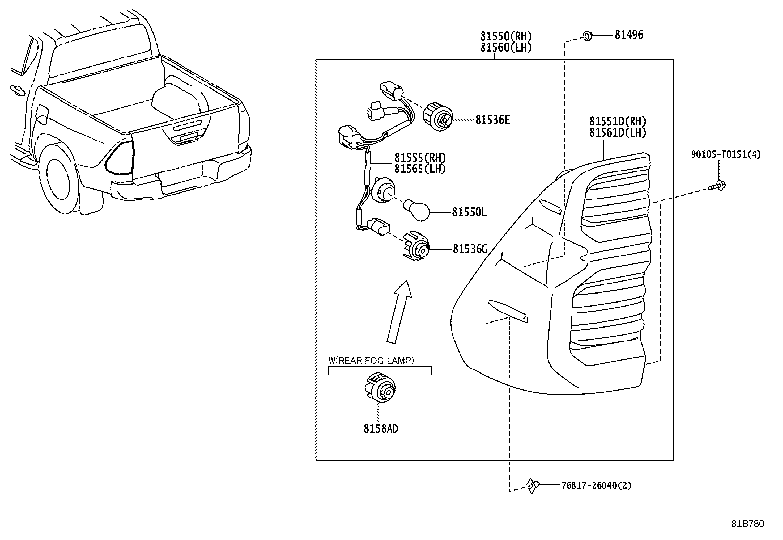 81550-0K700 LAMP ASSY, REAR COMBINATION, RH product image