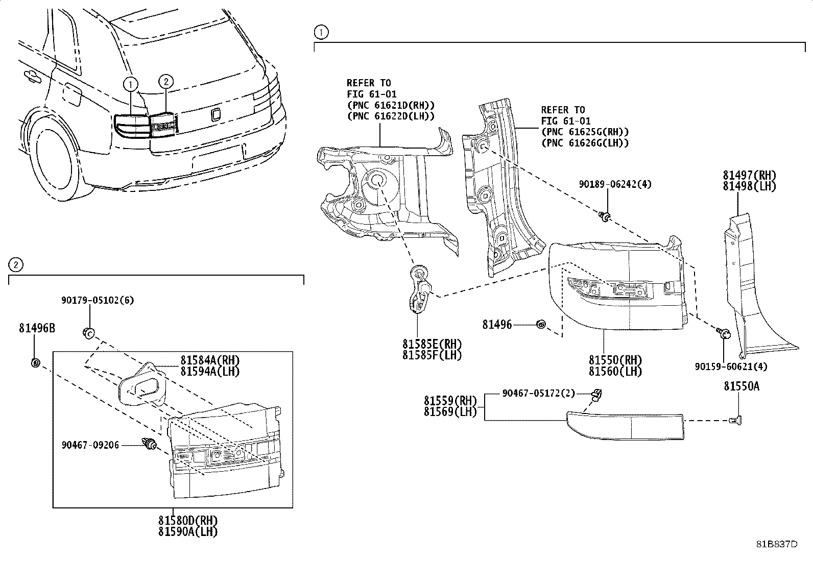 81580-40200 LAMP ASSY, REAR, RH product image
