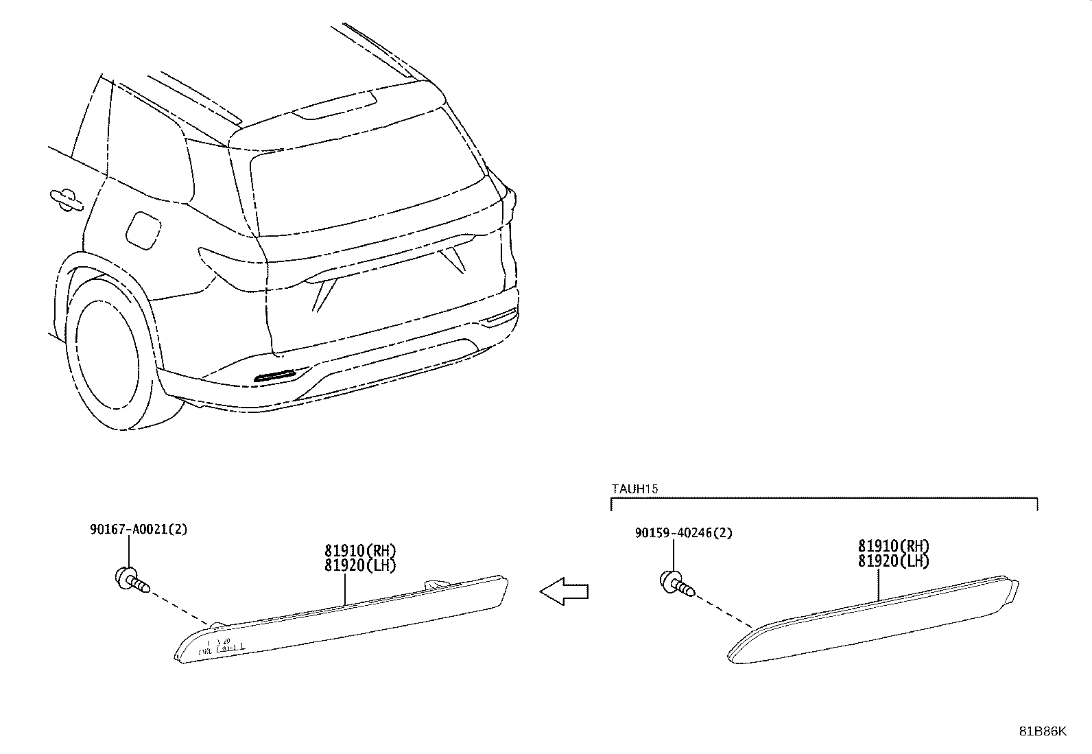 81910-08020 REFLECTOR ASSY, REFLEX, RH product image