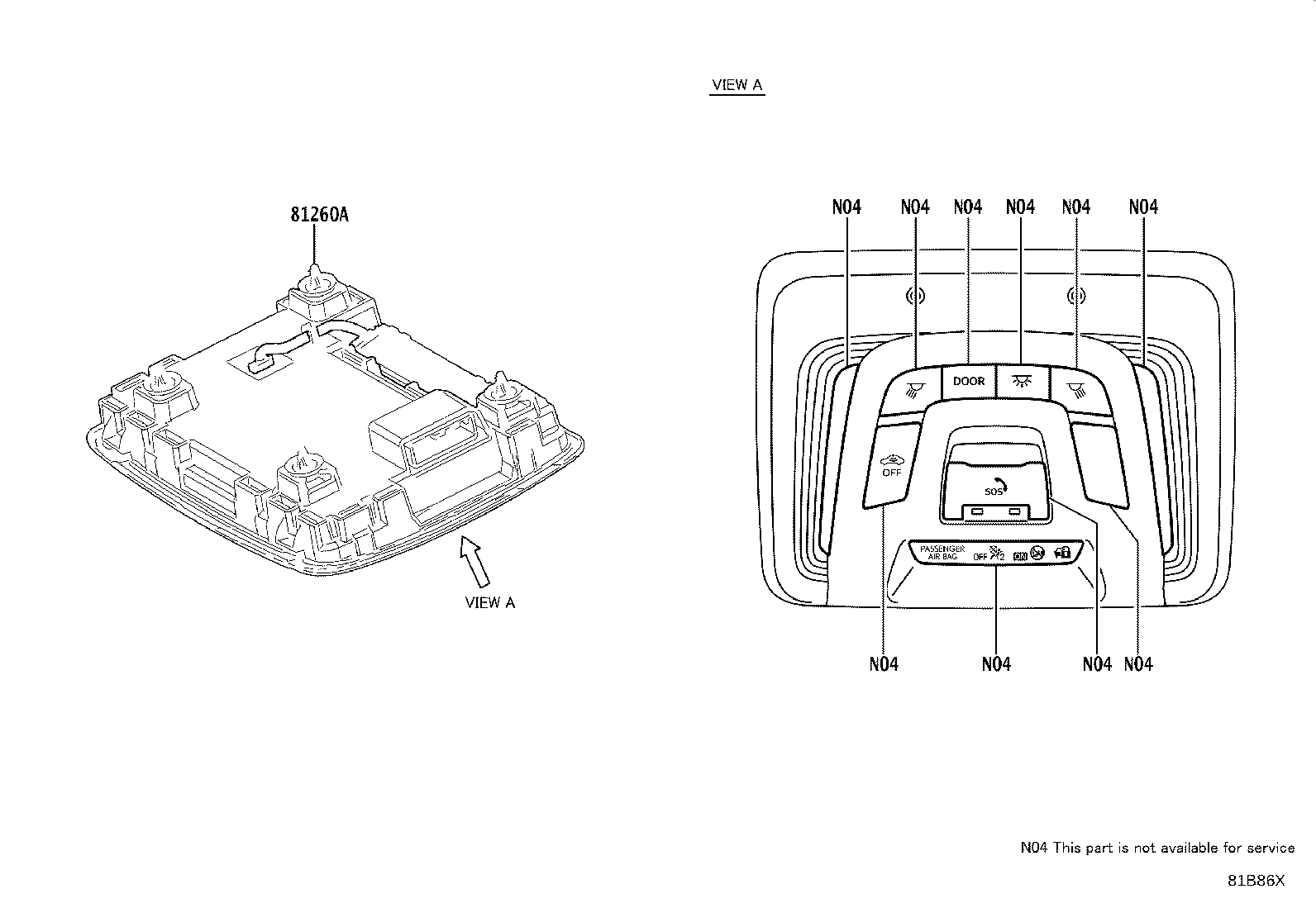 81090-F4060 LAMP ASSY, INTERIOR ILLUMINATION, NO.1 LH product image