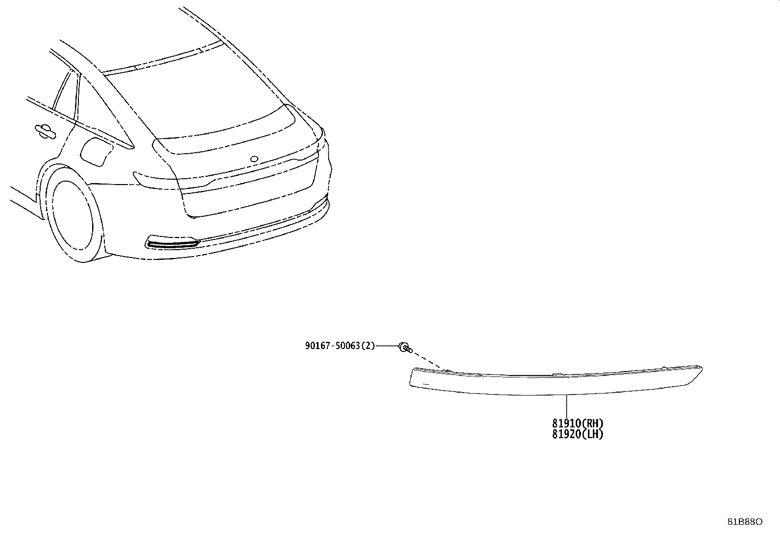 81920-30080 REFLECTOR ASSY, REFLEX, LH product image