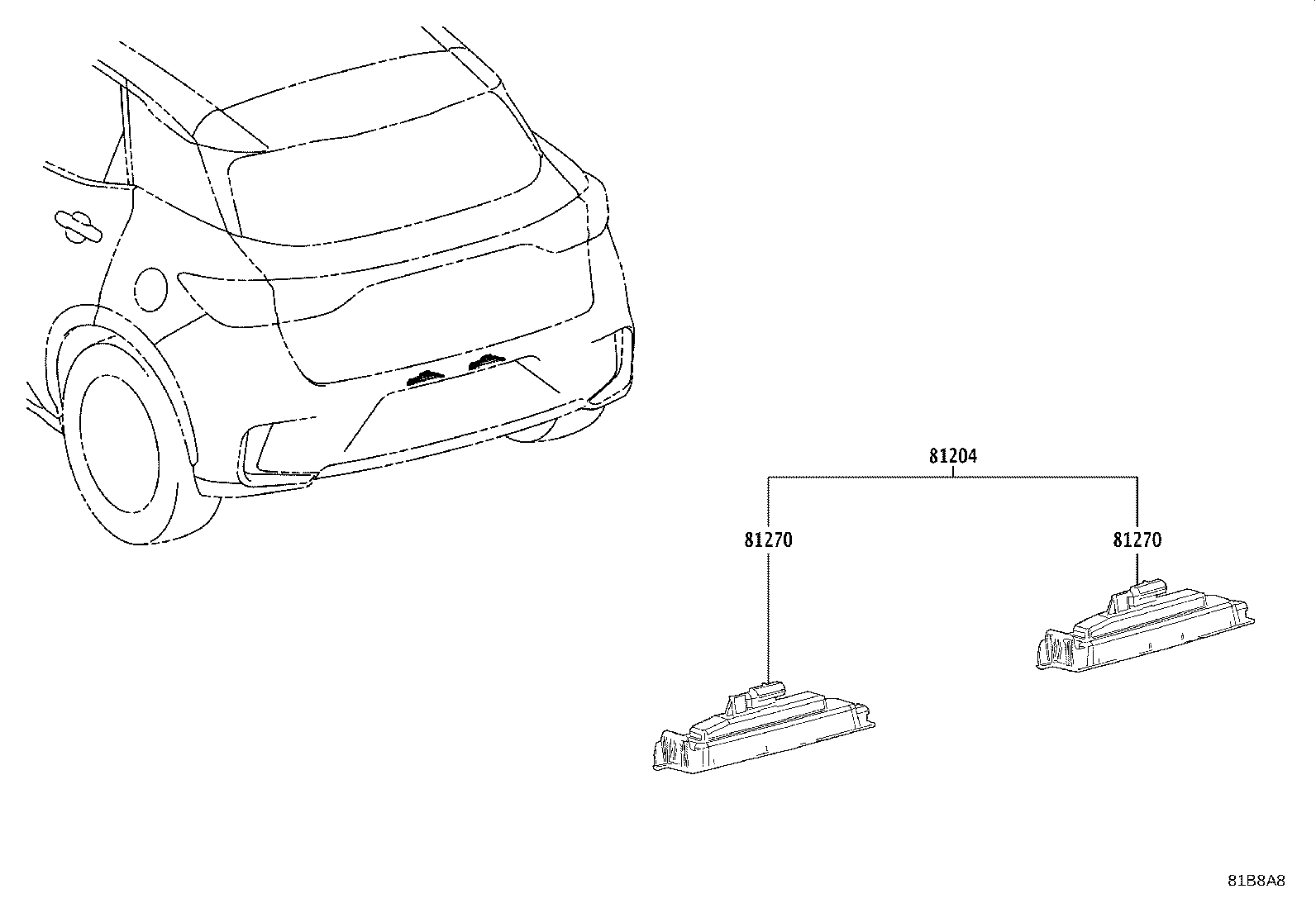 81270-47010 LAMP ASSY, LICENSE PLATE product image