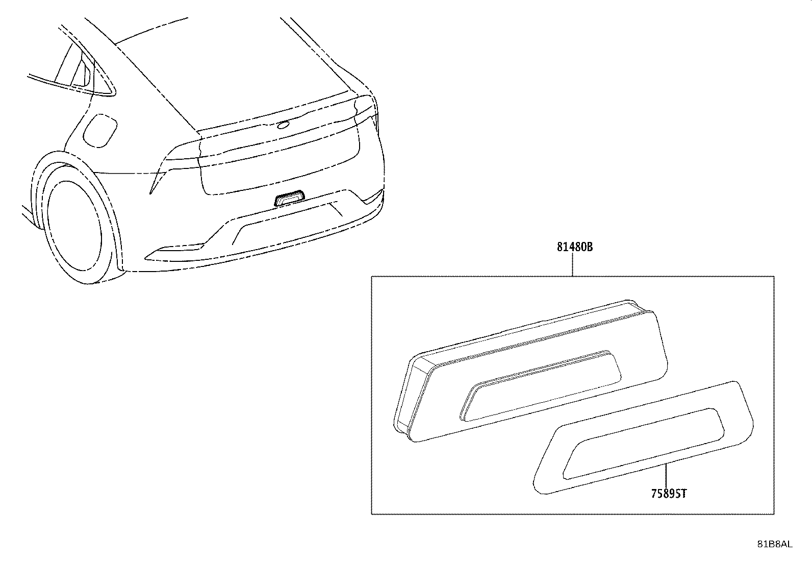 81480-47030 LAMP ASSY, REAR FOG product image