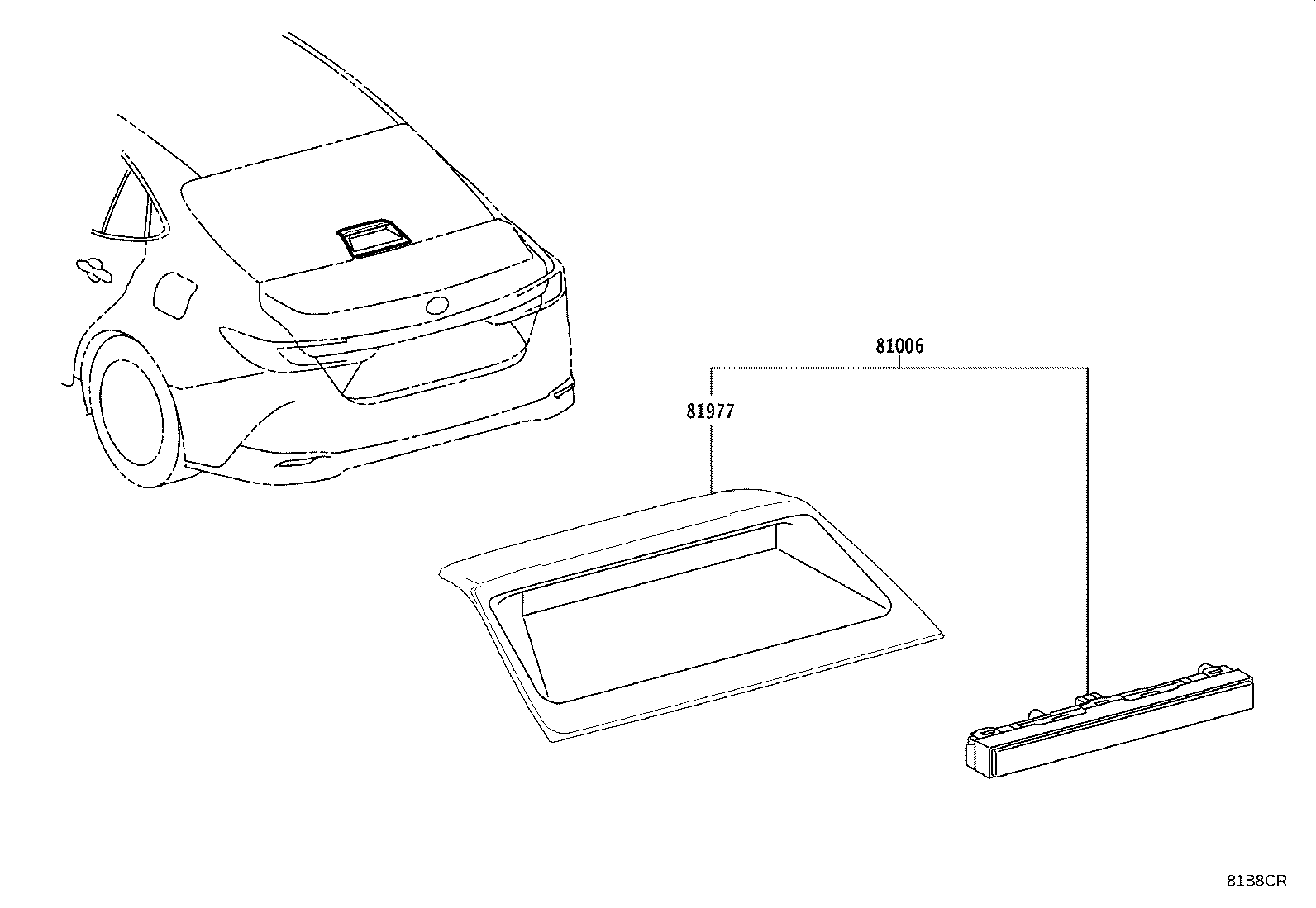 81977-06170-C0 COVER, CENTER STOP LAMP product image