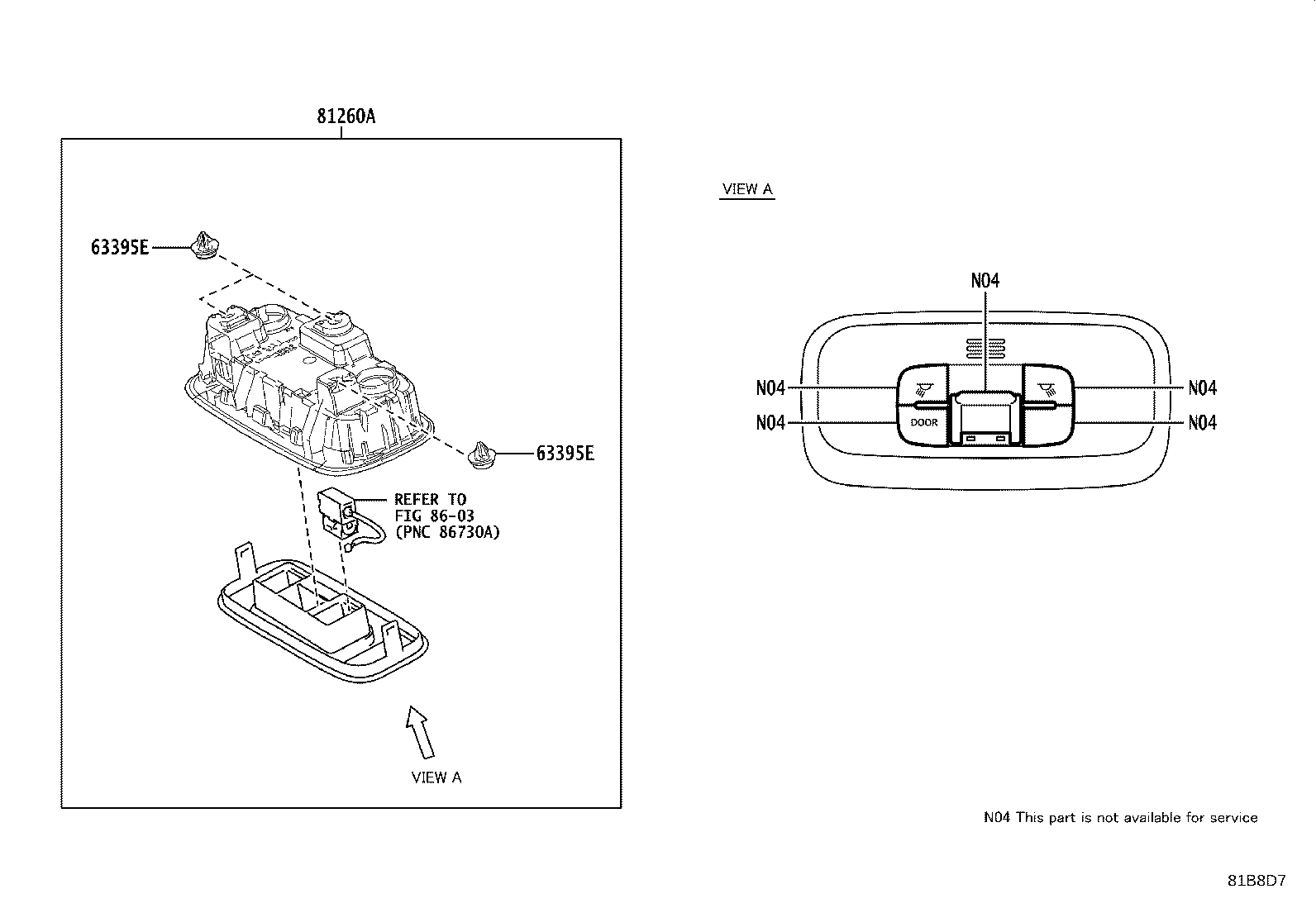 81240-02110-B0 LAMP ASSY, ROOM, NO.1 product image