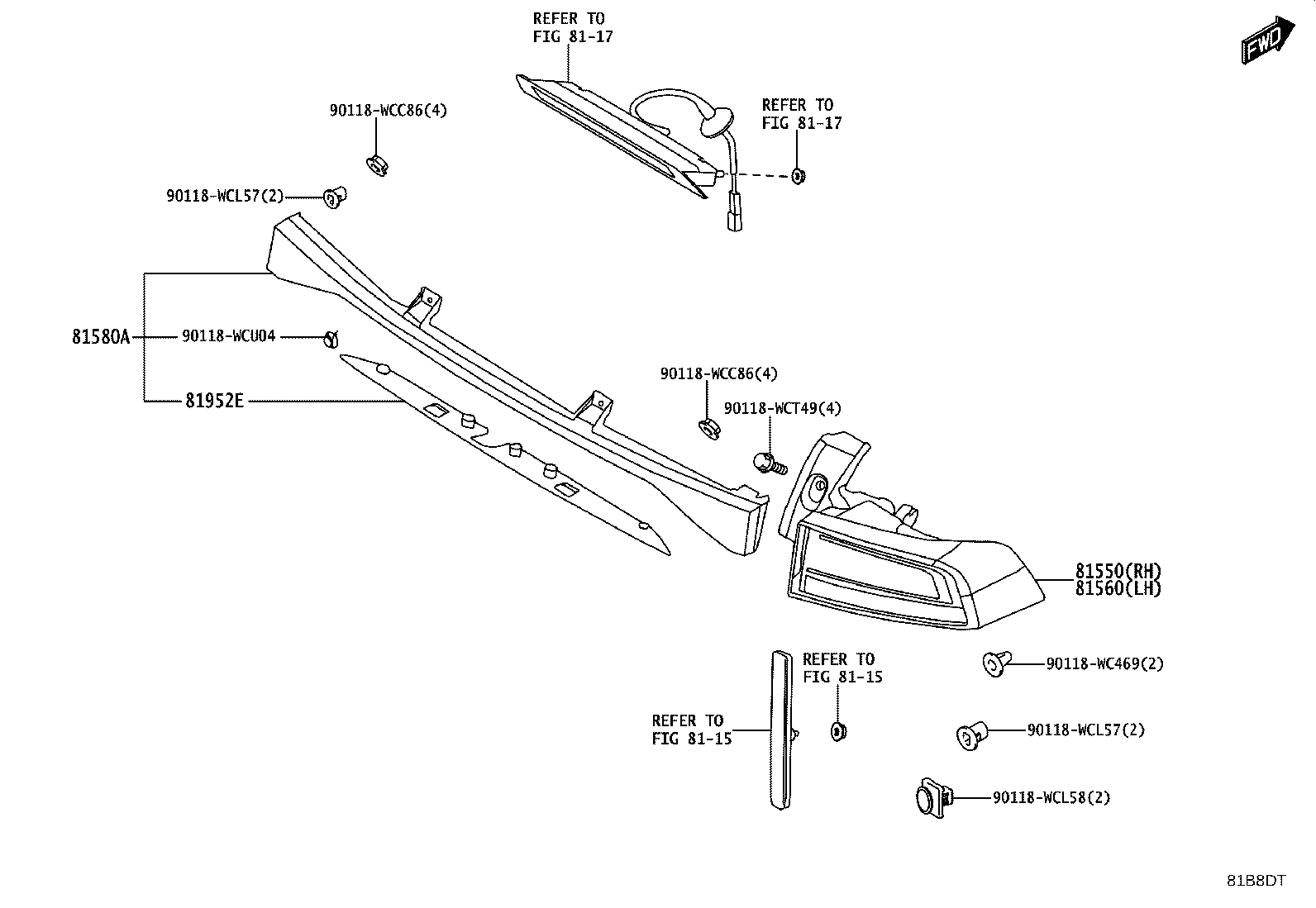 81561-WC010 LAMP ASSY, REAR COMBINATION, LH product image