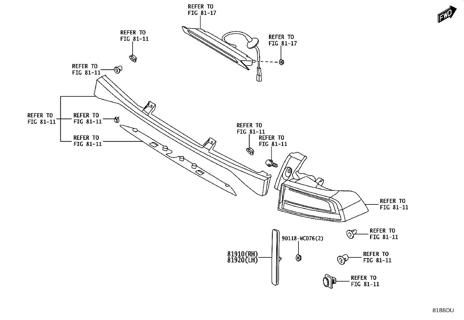 81910-WC003 REFLECTOR ASSY, REFLEX, RH product image