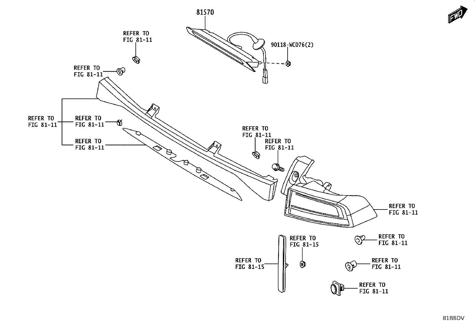 81570-WC011 LAMP ASSY, CENTER STOP product image