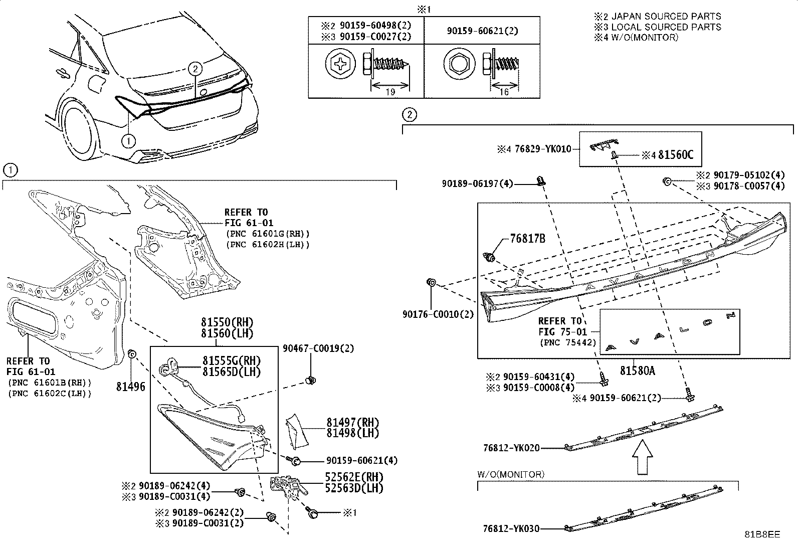 81550-07110 LAMP ASSY, REAR COMBINATION, RH product image