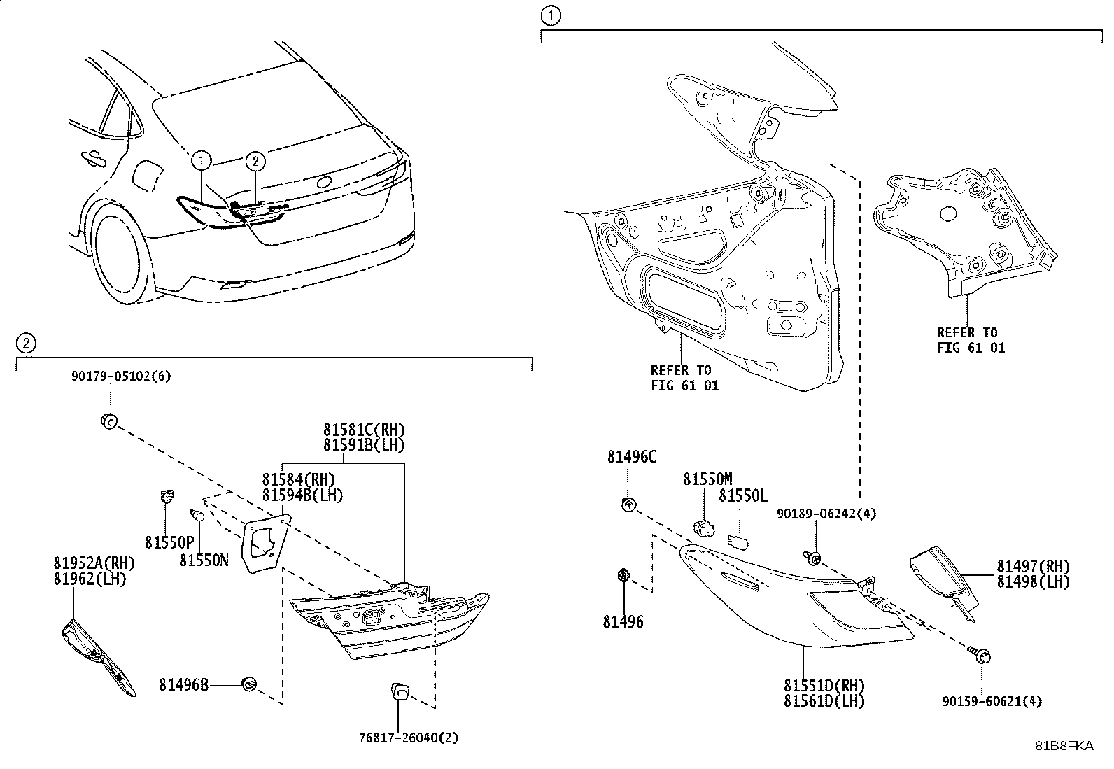 81590-33600 LAMP ASSY, REAR, LH product image