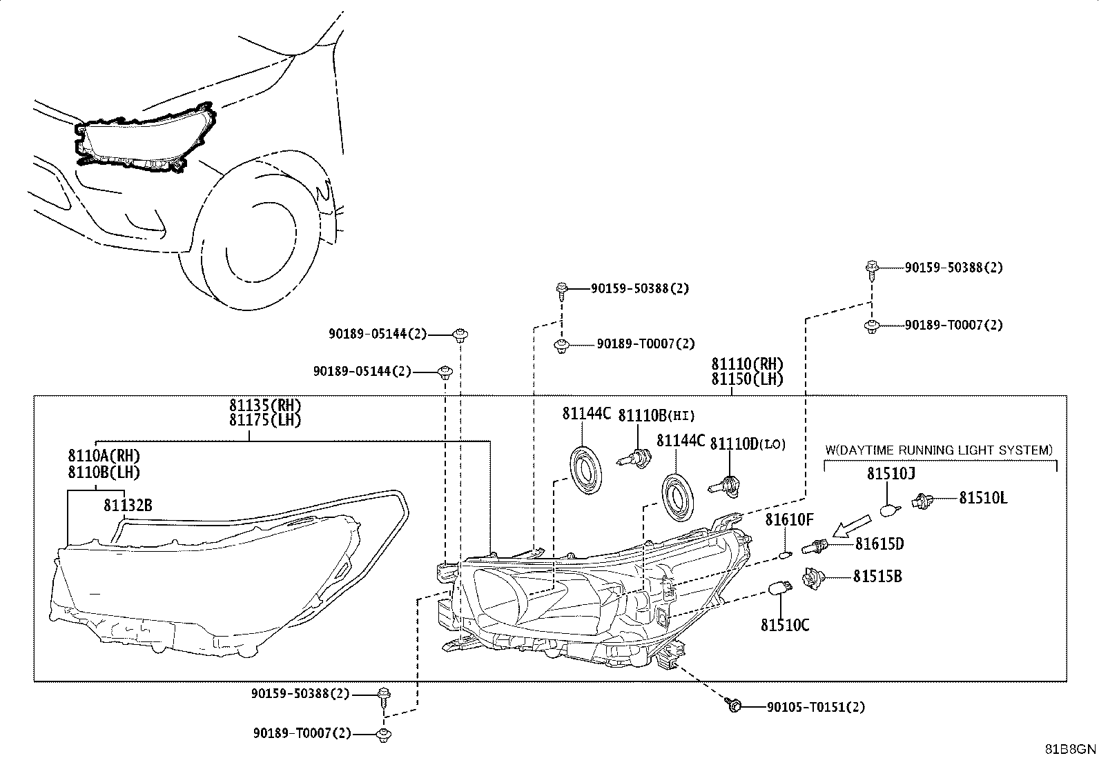 81150-YP422 HEADLAMP ASSY, LH product image