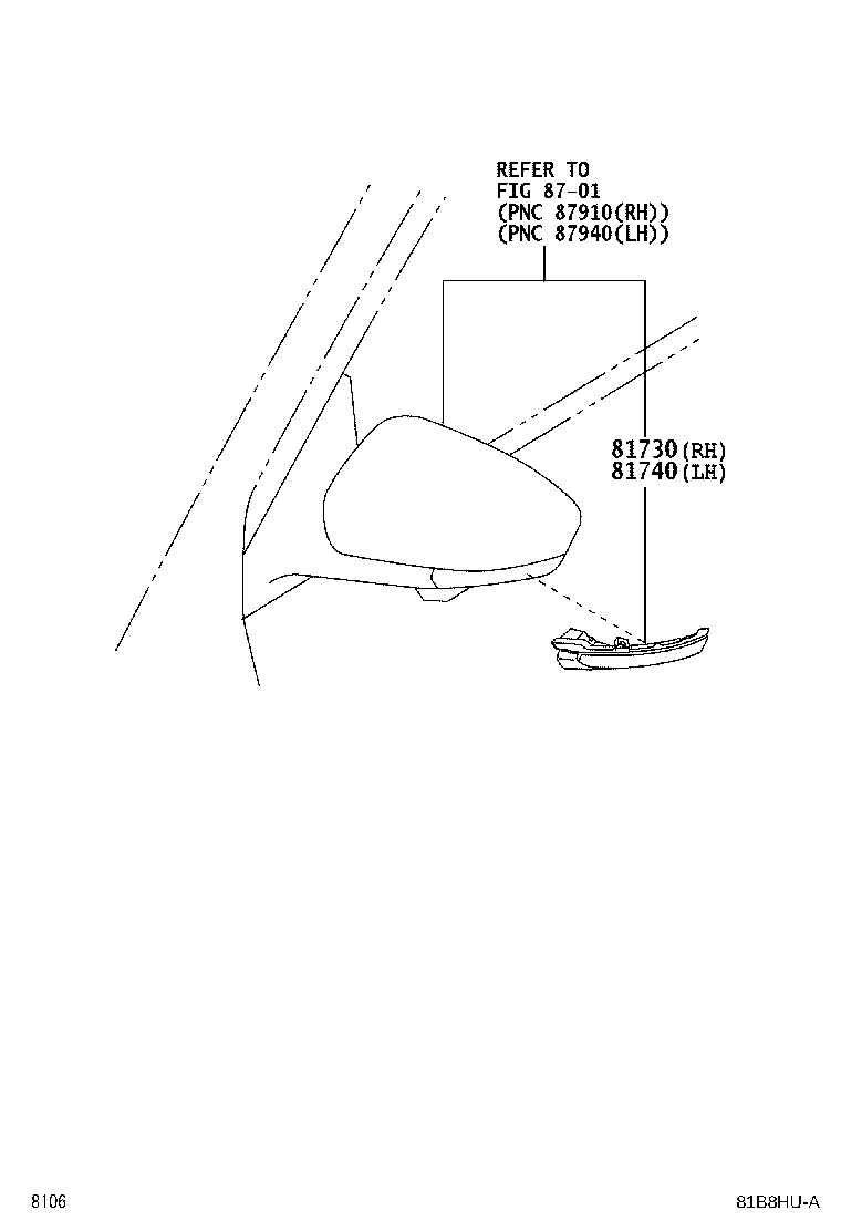 81740-BZ210 LAMP ASSY, SIDE TURN SIGNAL, LH product image
