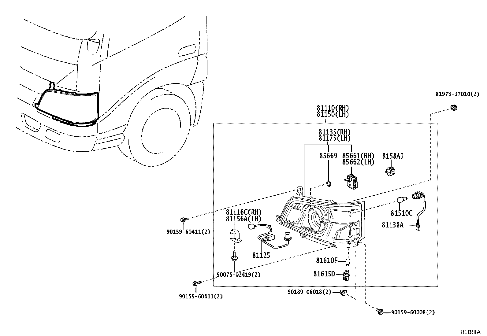 81138-37620 CORD, HEADLAMP product image
