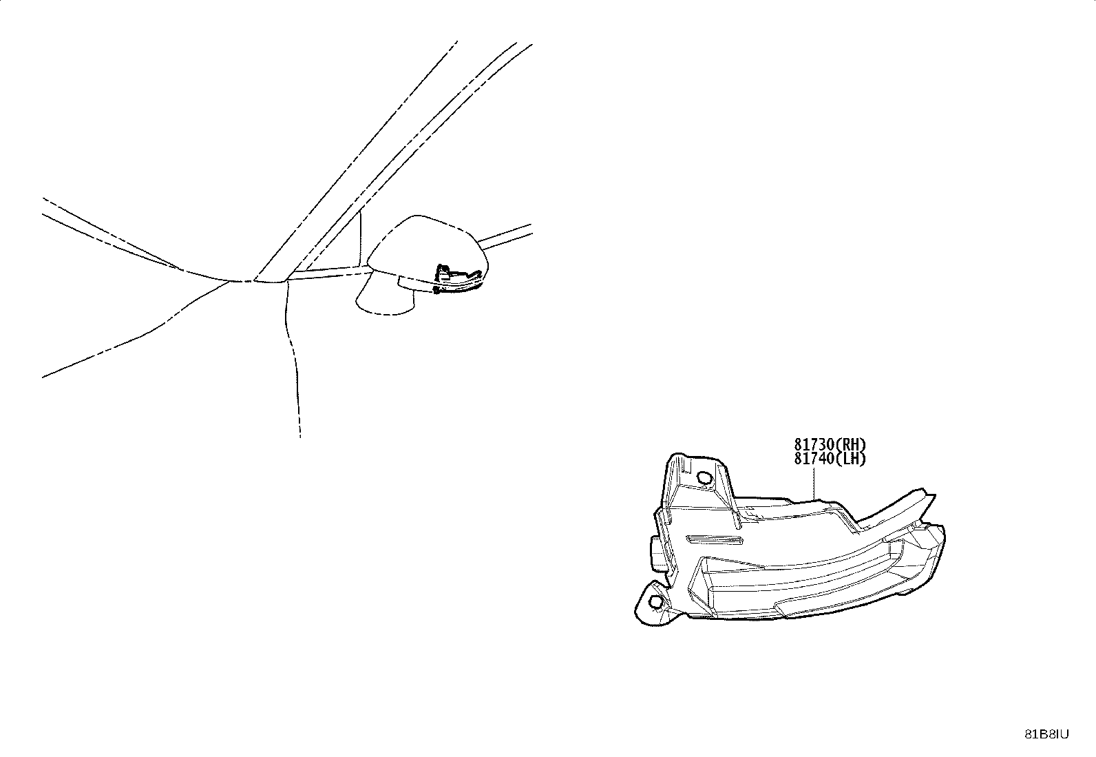 81740-06090 LAMP ASSY, SIDE TURN SIGNAL, LH product image