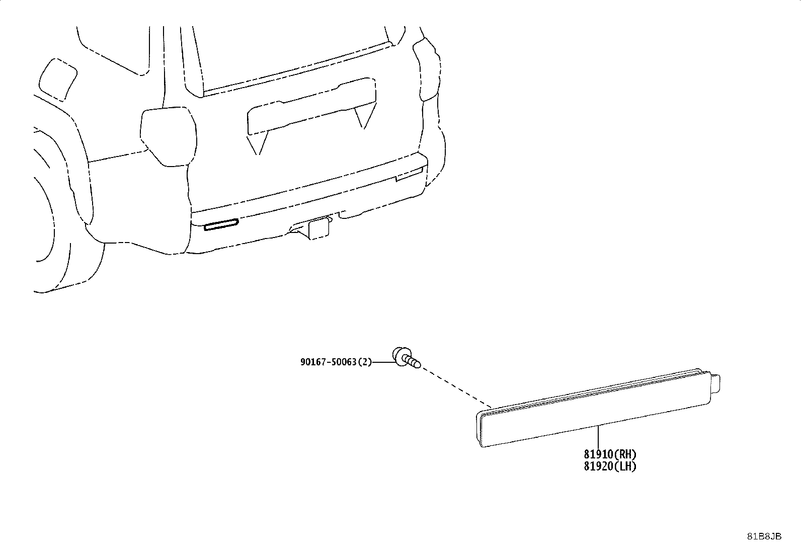 81910-35070 REFLECTOR ASSY, REFLEX, RH product image