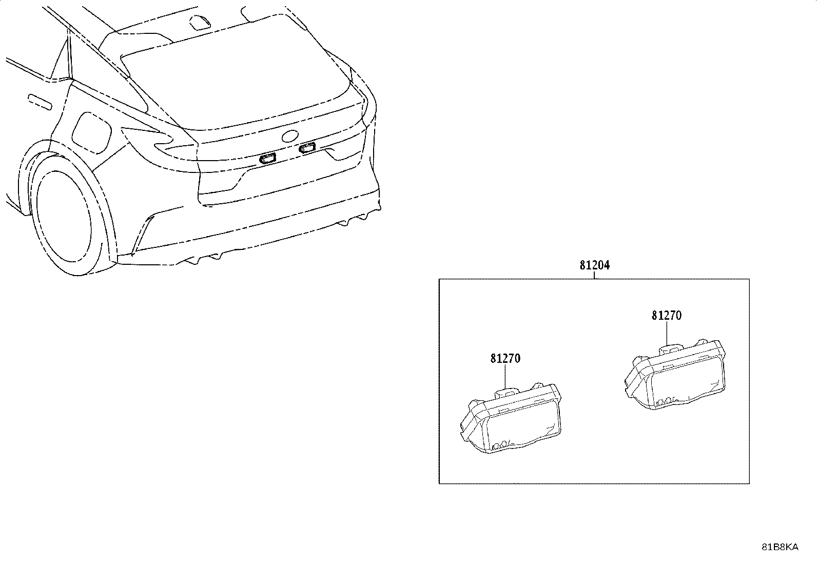 81270-07030 LAMP ASSY, LICENSE PLATE product image