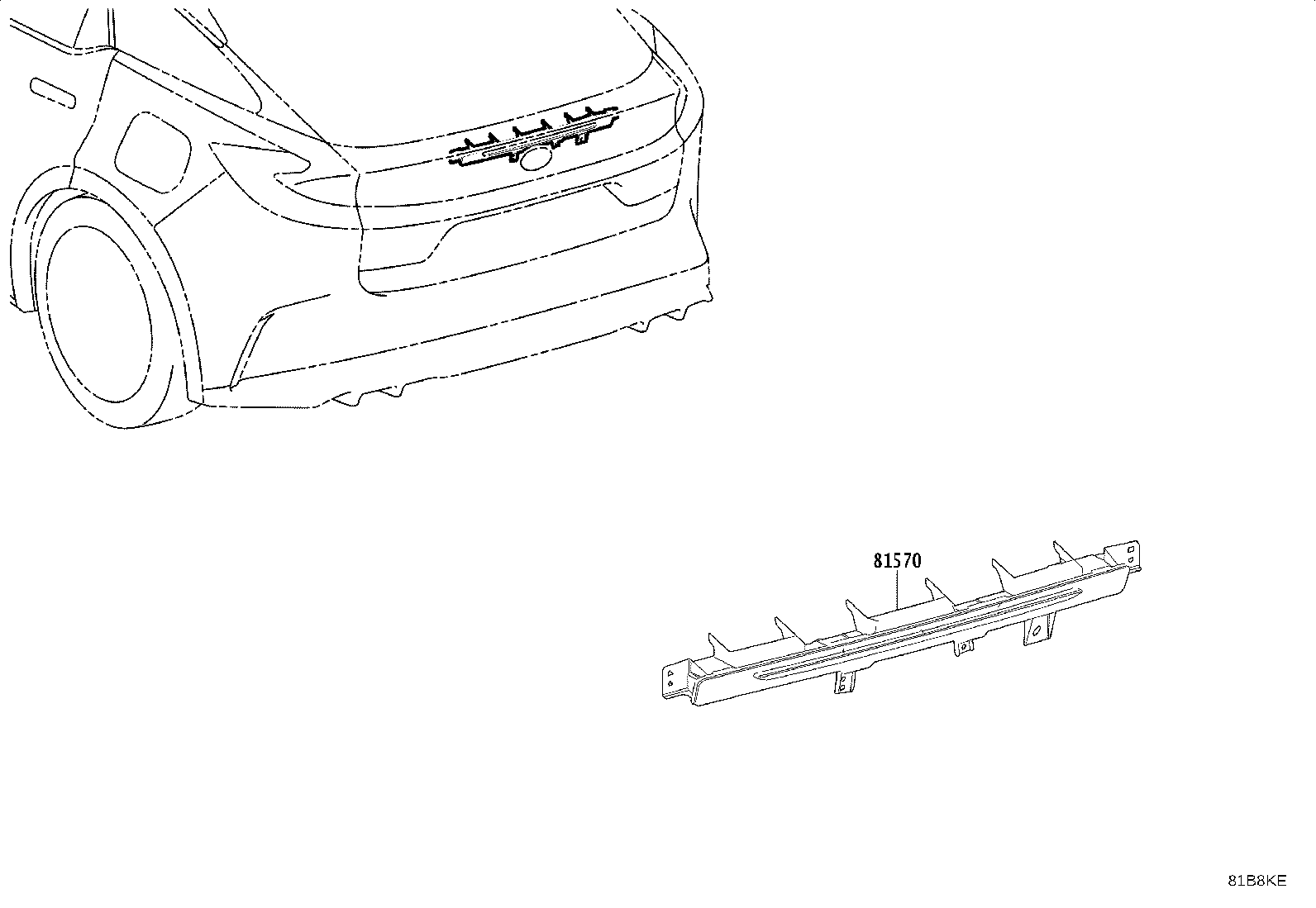81570-03040 LAMP ASSY, CENTER STOP product image