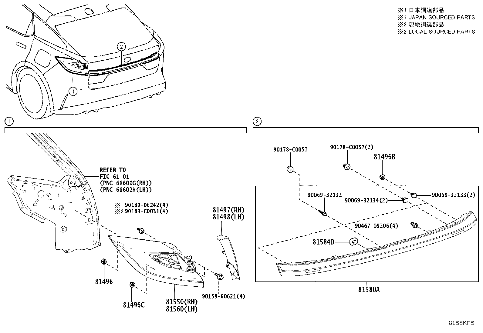 81550-03050 LAMP ASSY, REAR COMBINATION, RH product image