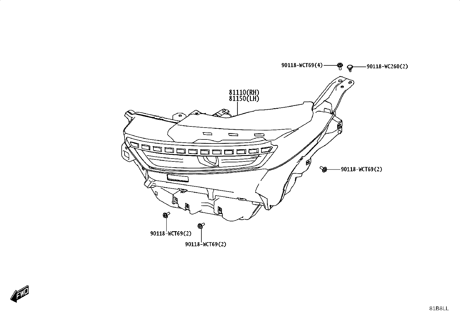 81150-WC034 HEADLAMP ASSY, LH product image