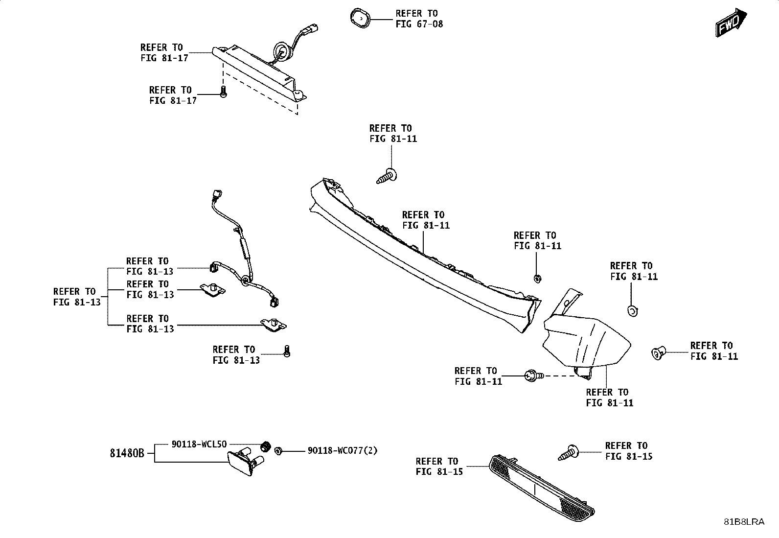 81480-WC002 LAMP ASSY, REAR FOG product image