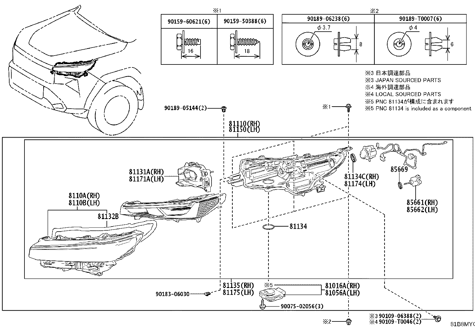 81145-F0010 UNIT ASSY, HEADLAMP, RH product image