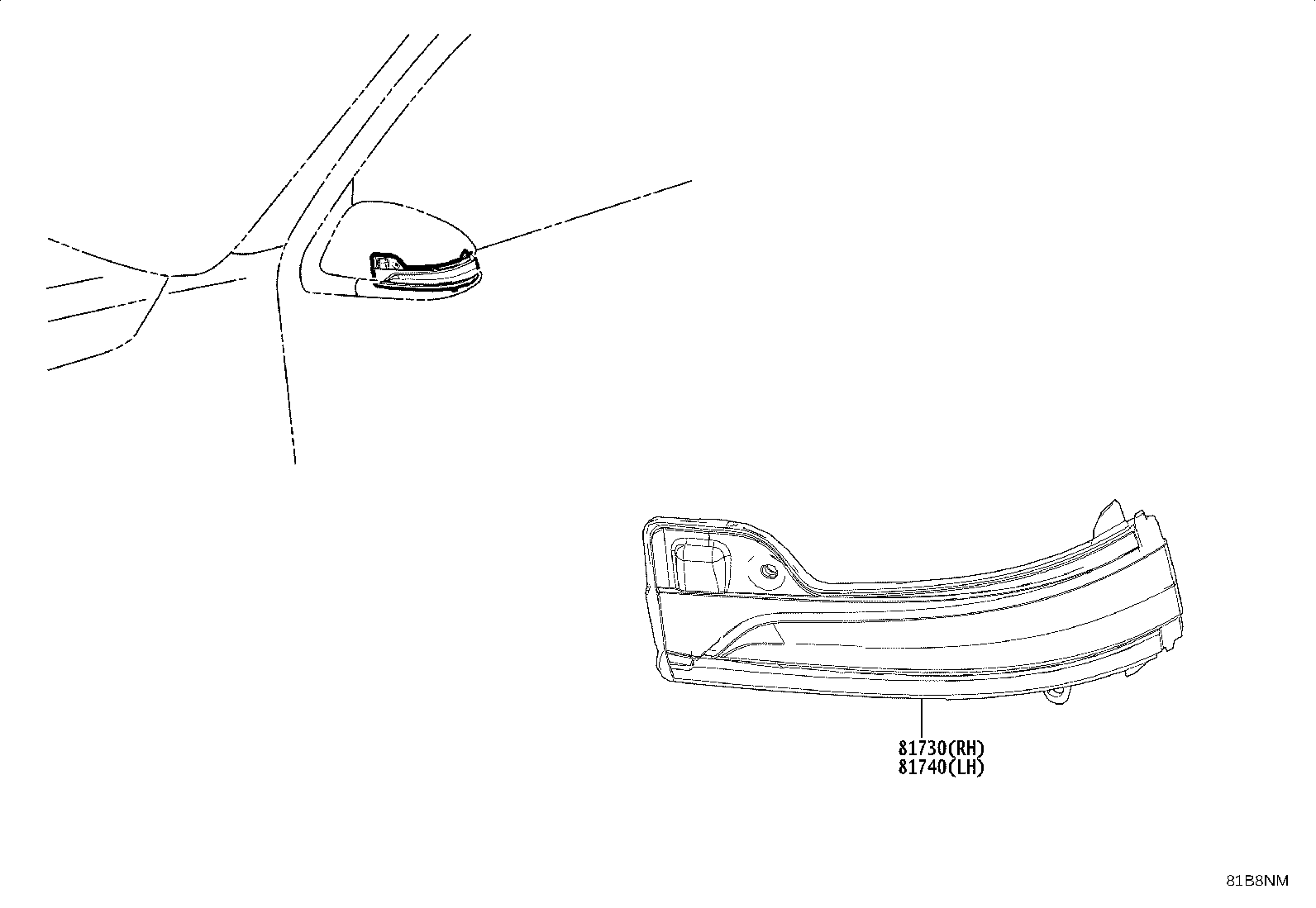 81730-0K060 LAMP ASSY, SIDE TURN SIGNAL, RH product image
