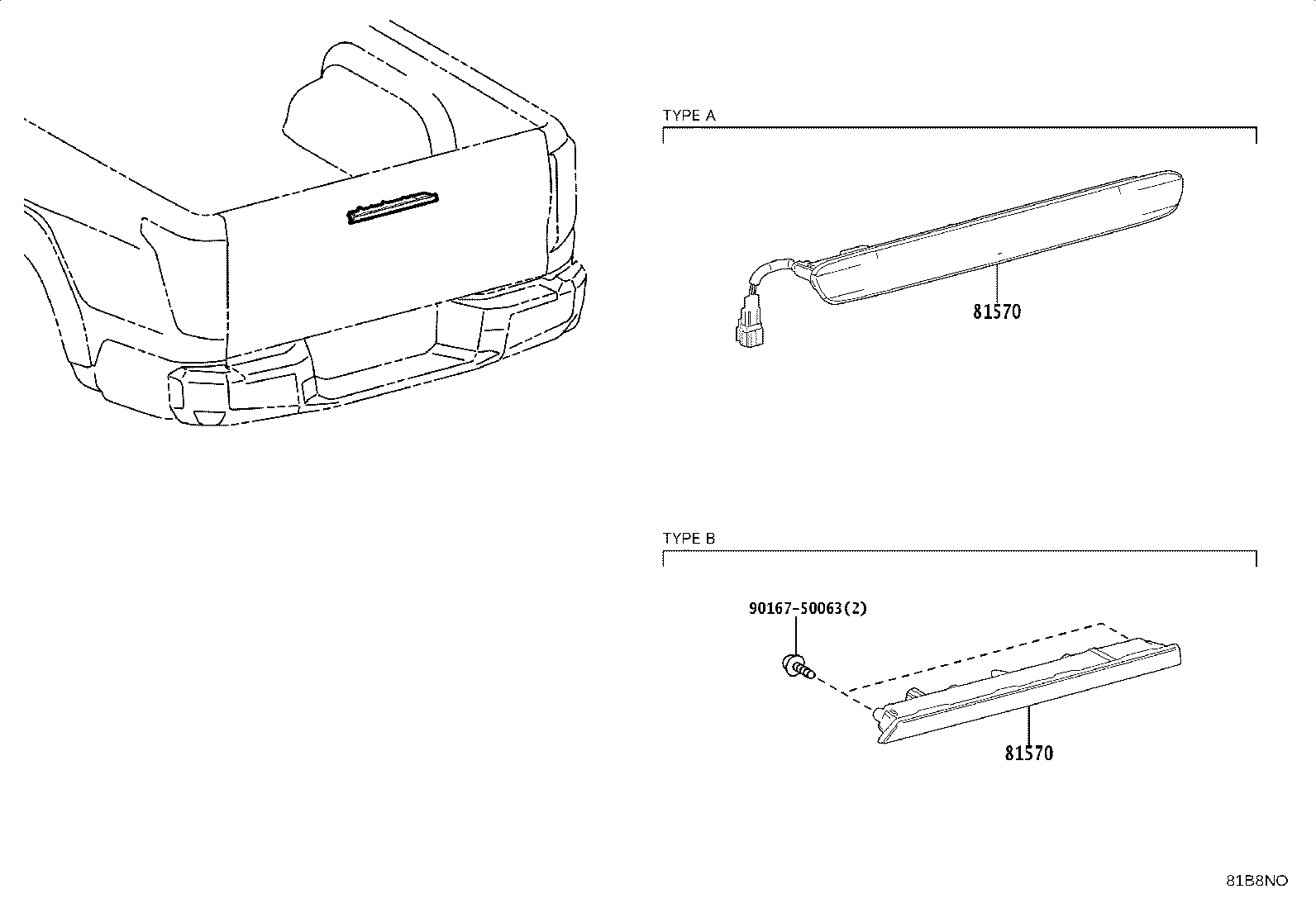 81570-0K180 LAMP ASSY, CENTER STOP product image