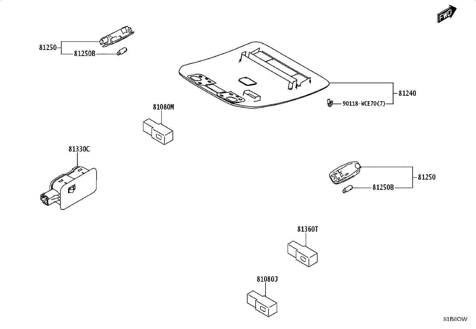 81240-WC005 LAMP ASSY, ROOM, NO.1 product image