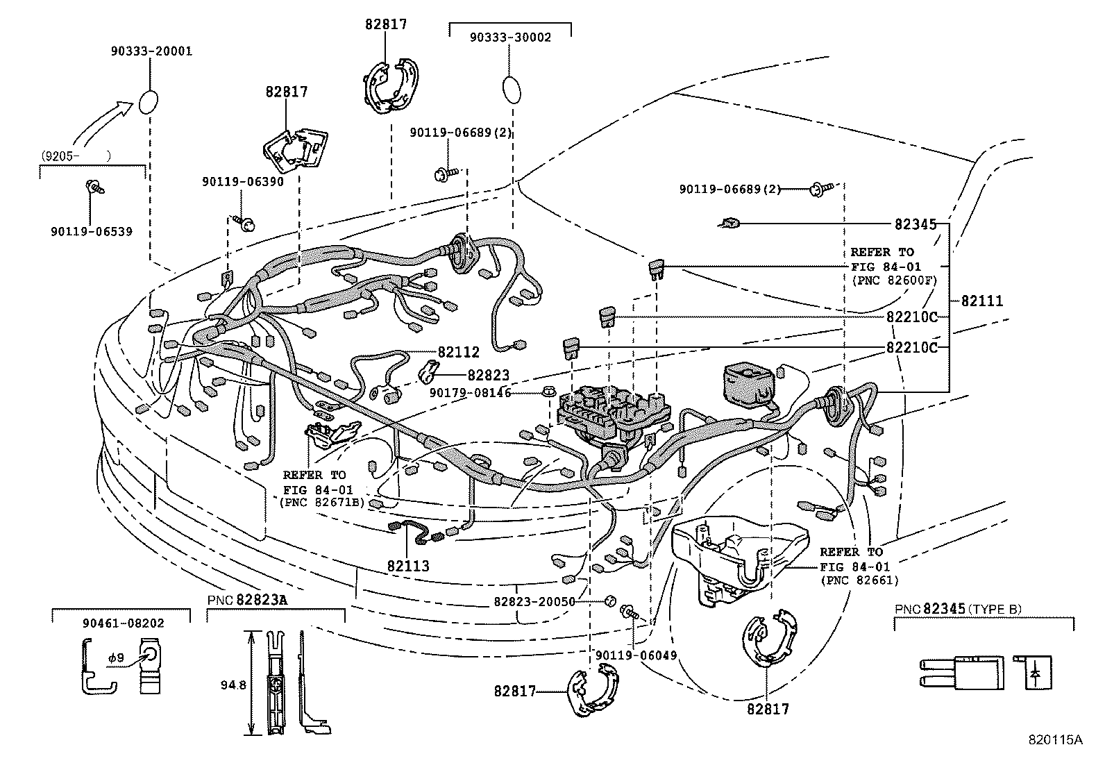 82046-24020 WIRE SUB-ASSY, BODY GROUND, NO.1 product image